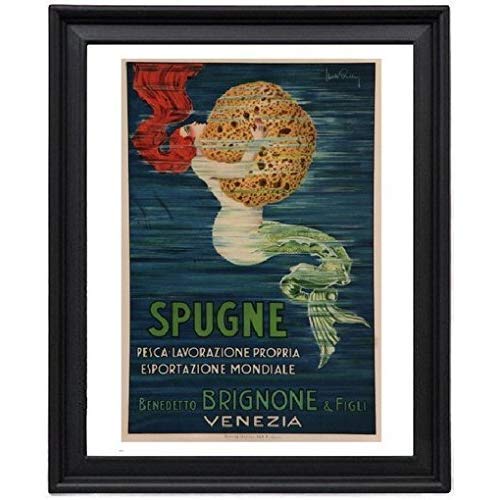 Mermaid Sponge L Buttin Italy Picture Frame - Wall Art Poster Print for Home & Office Decor