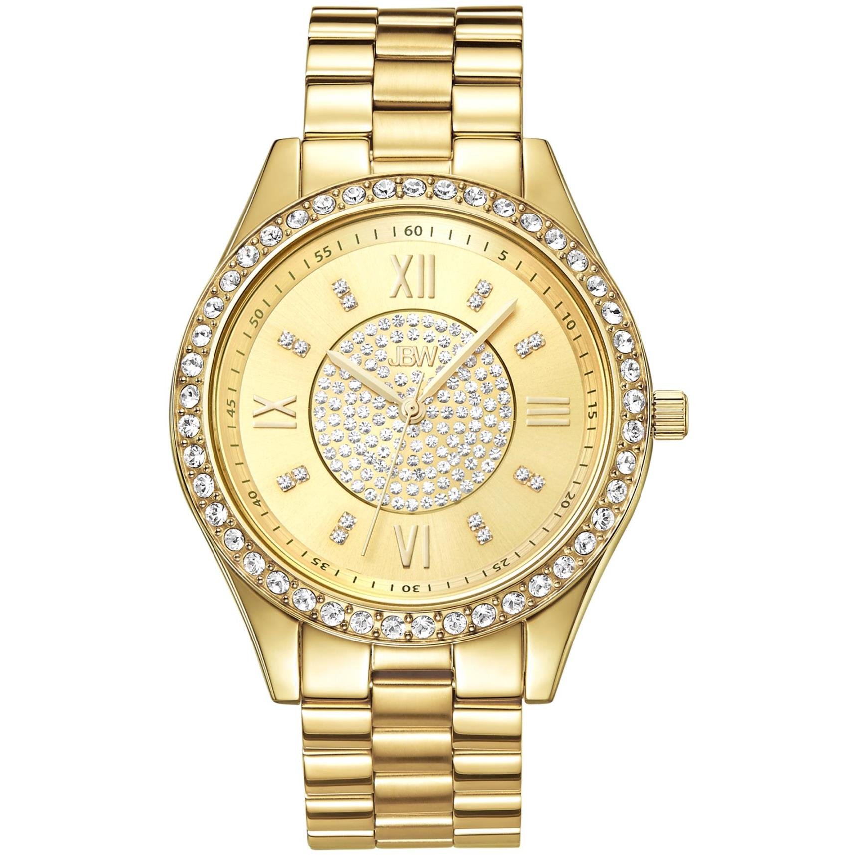 JBW J6303A Mondrian Diamond Watch for Women - Japanese Quartz Movement, Silver-Tone Stainless Steel, Pave Diamond Dial - Perfect for Formal Events, Parties & Luxury Gifts