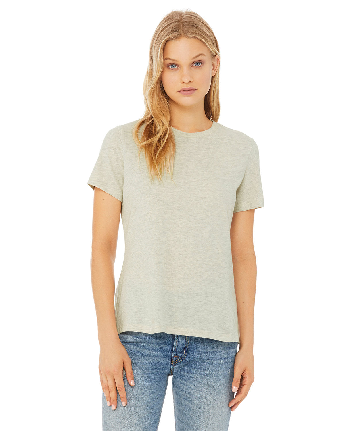 Bella + Canvas 6400CVC Women's Relaxed Fit Heather Short Sleeve T-Shirt - Soft CVC Blend for Casual Wear, Gym & Everyday Outfits
