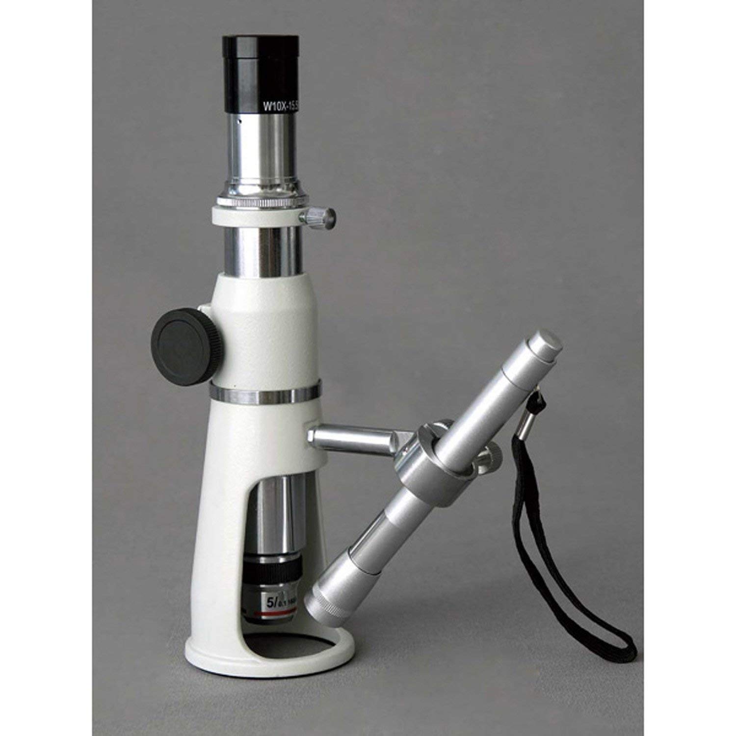 AmScope H50 Handheld Stand Measuring Microscope - 50x Magnification with 17mm FOV, Portable Digital Microscope with Built-in LED Light for Jewelry, Coins, Stamps & PCB Inspection