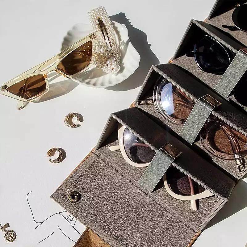Bean Sunglass Organizer Case - Compact & Durable Eyewear Storage Pouch for Travel, Car, and Home Organization