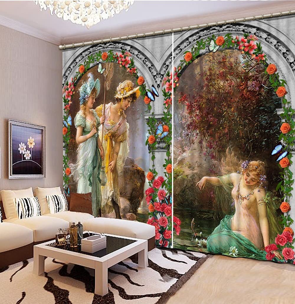 Custom Angel Shading Blackout Curtains for Living Room & Bedroom - 200x220cm Thermal Insulated Window Drapes - Perfect for Home Decor, Privacy, and Light Control