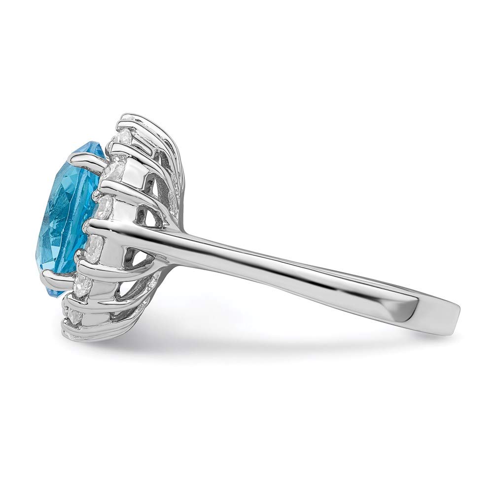 925 Sterling Silver Blue & Clear Cubic Zirconia Ring for Women | Elegant Fine Jewelry Gift for Her | Perfect for Anniversaries, Birthdays & Special Occasions
