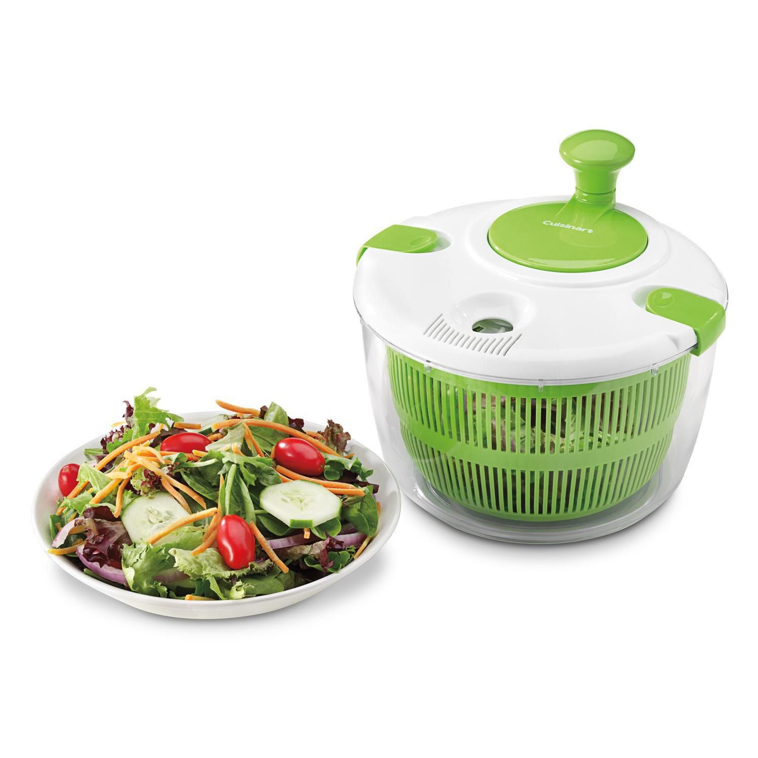 Cuisinart CTG-00-SASC Salad Spinner - Large 5.5 Quart Capacity, Easy Spin Dry Lettuce and Greens - Perfect for Fresh Salads, Meal Prep, and Healthy Eating at Home