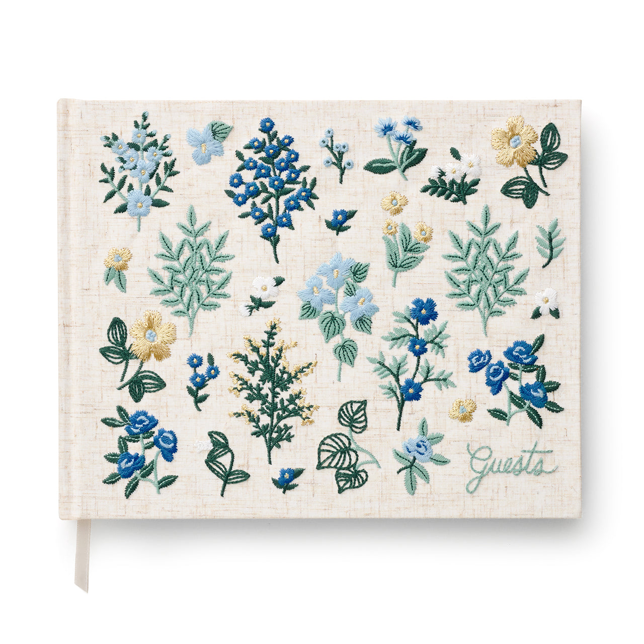 Elegant Embroidered Fabric Guest Book for Weddings, Anniversaries & Special Events - Perfect Keepsake for Cherished Memories