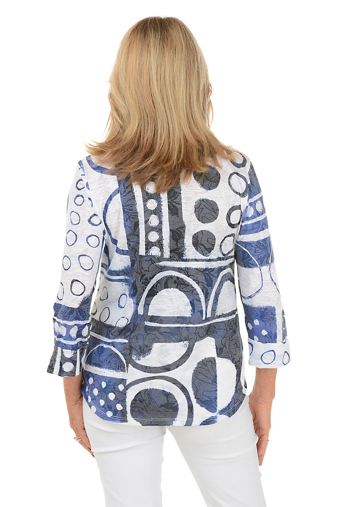 Dottie Women's Button Front Burnout Top - Stylish & Comfortable Blouse for Casual Wear, Date Night & Office Outfits