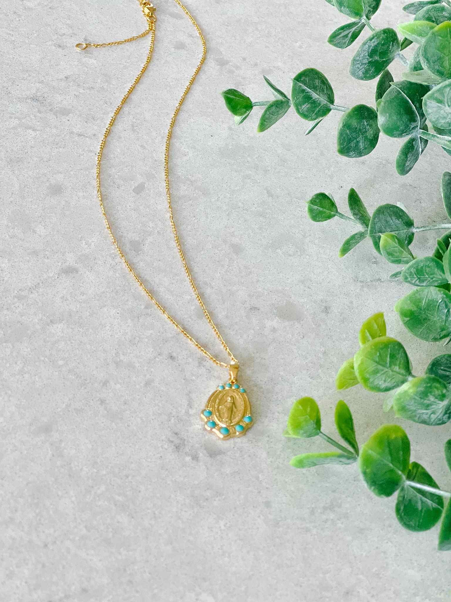 Mary Medallion Turquoise Pendant Necklace - Handcrafted Sterling Silver Jewelry for Women - Perfect for Gifts, Weddings & Everyday Elegance