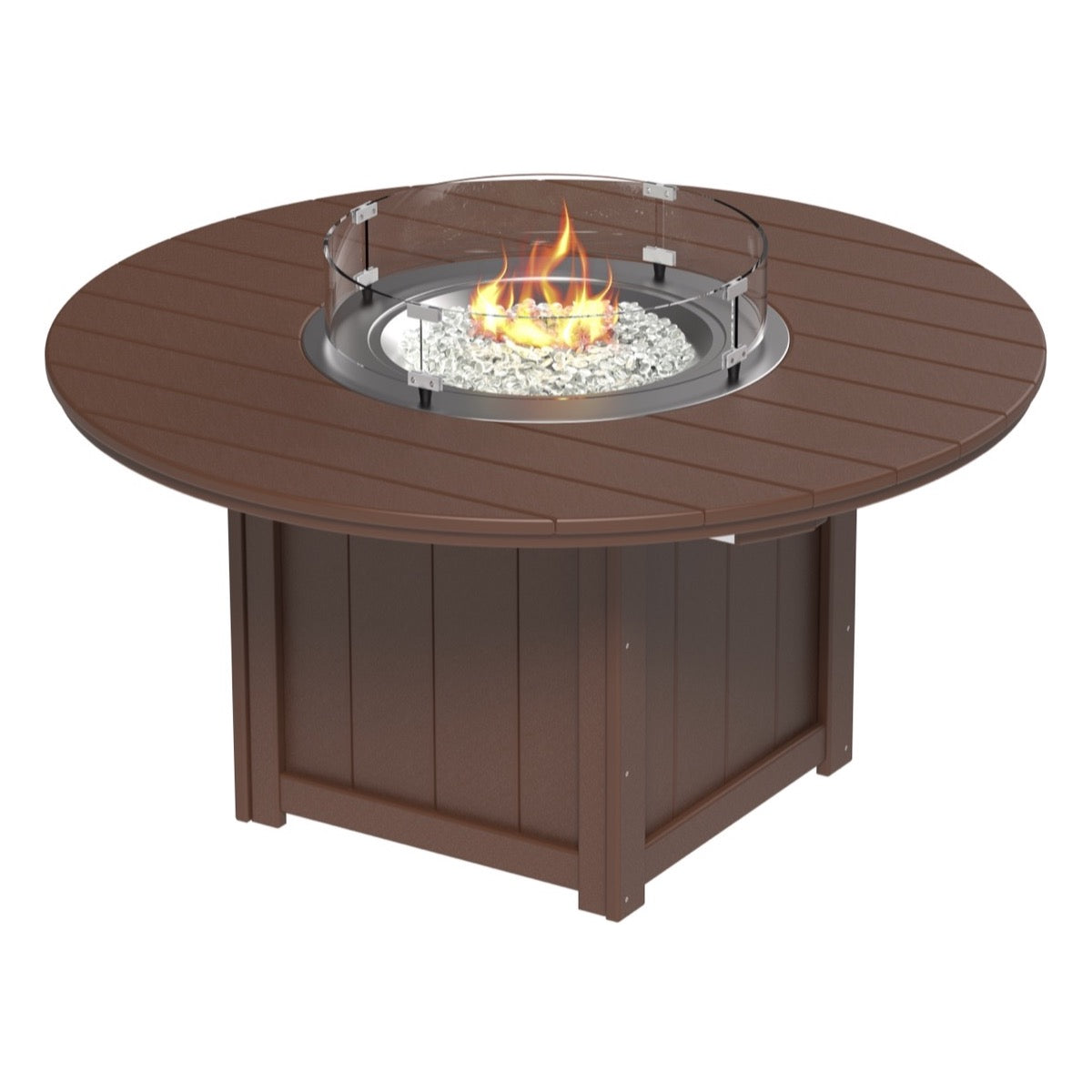 LuxCraft Lumin 60-Inch Round Fire Table - Outdoor Propane Fire Pit for Patio, Backyard, and Poolside Gatherings