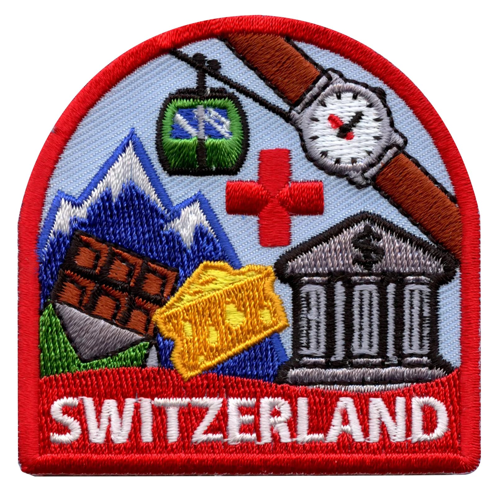 Switzerland Travel Patch - Embroidered Iron-On Country Badge for Backpacks, Jackets & Hats | Perfect for Travel Enthusiasts & Souvenir Collectors