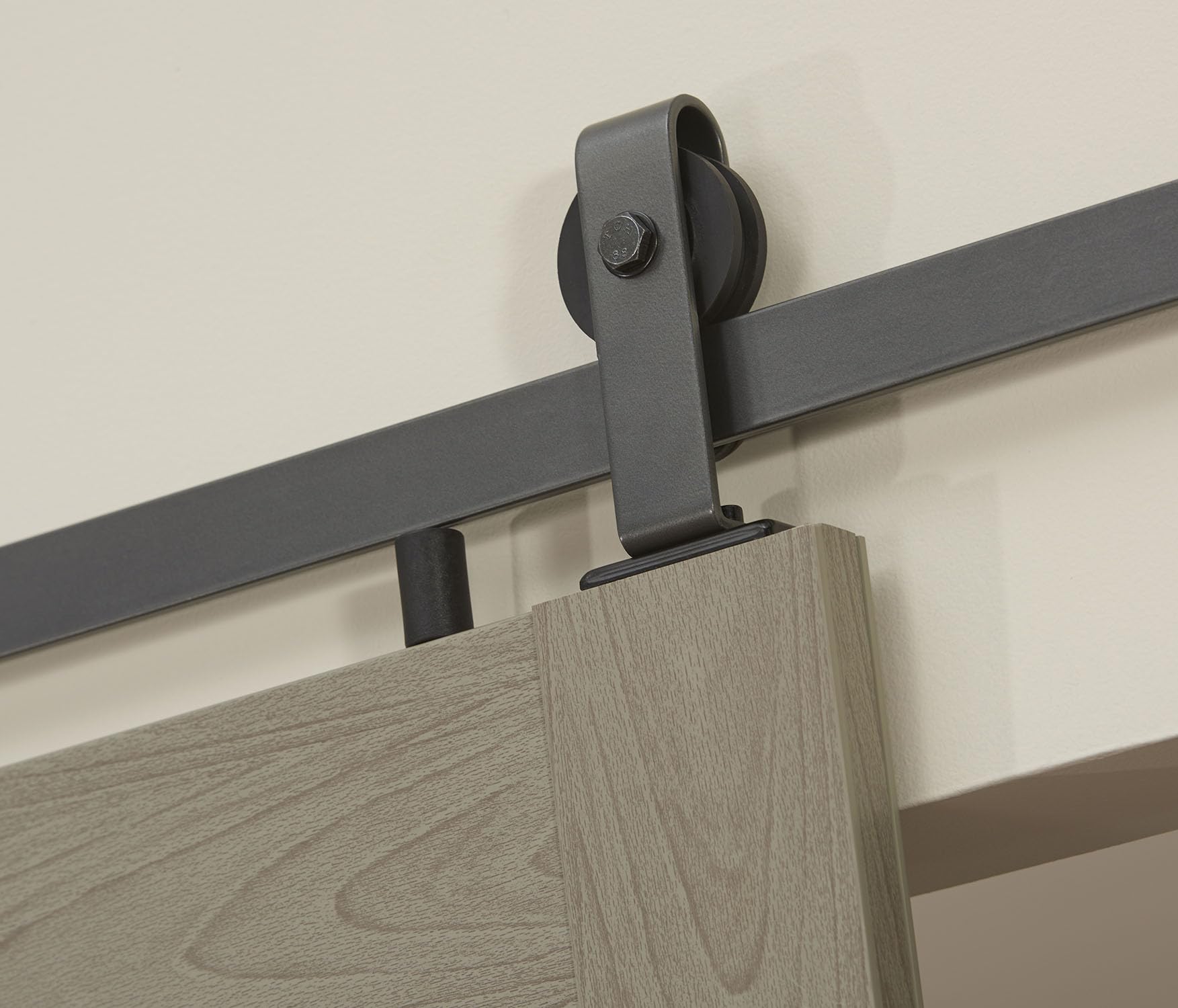 Montana Ready-to-Assemble PVC Barn Door Kit 42x84 Inches - White Ash Finish | Easy Installation Sliding Barn Door Hardware for Bedroom, Closet & Farmhouse Style Homes