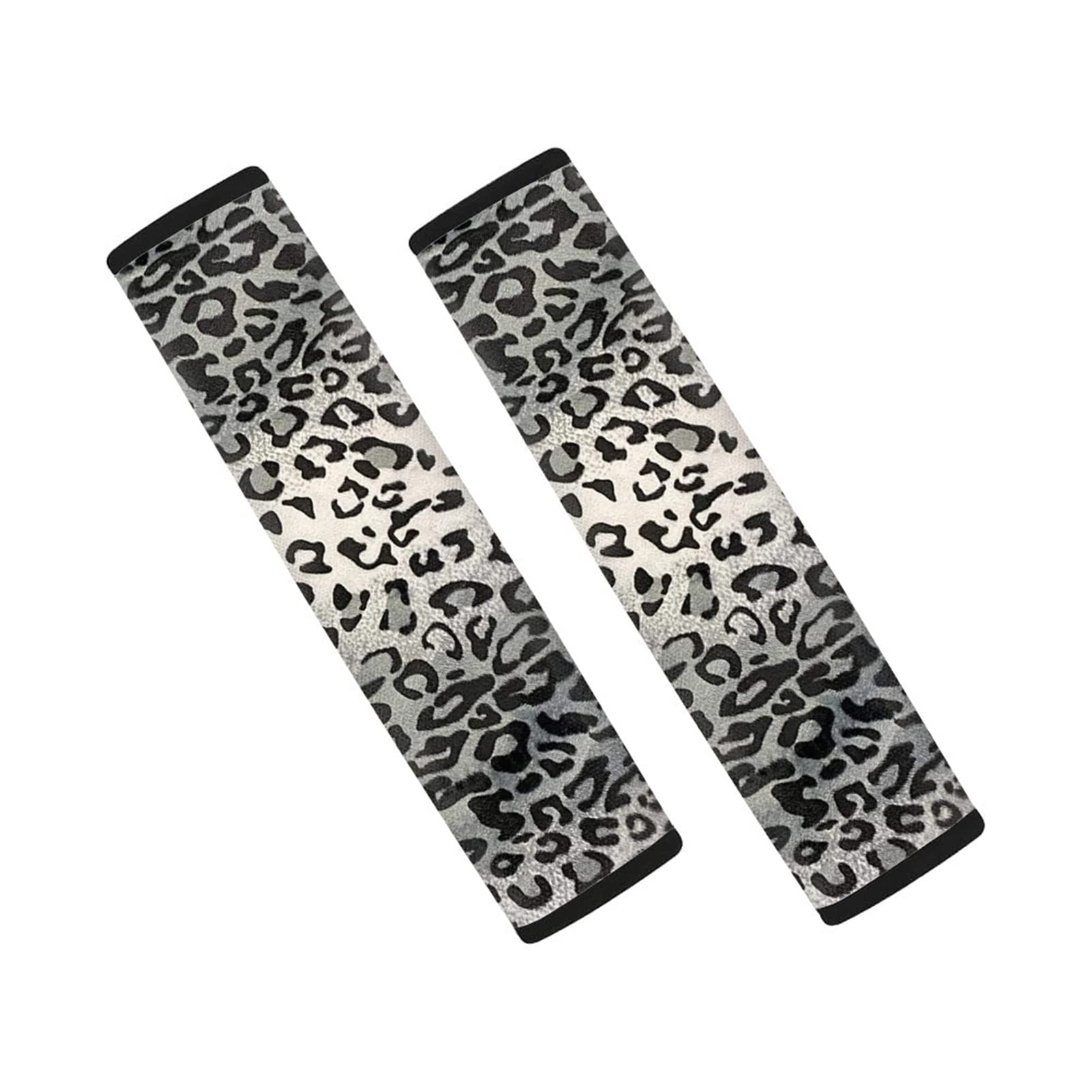 Dreaweet Grey Leopard Print Seat Belt Covers for Adults & Kids - 2 Pack Universal Soft Car Seatbelt Pads - Safe & Stylish Accessory for Comfortable Driving, Long Trips, and Road Safety