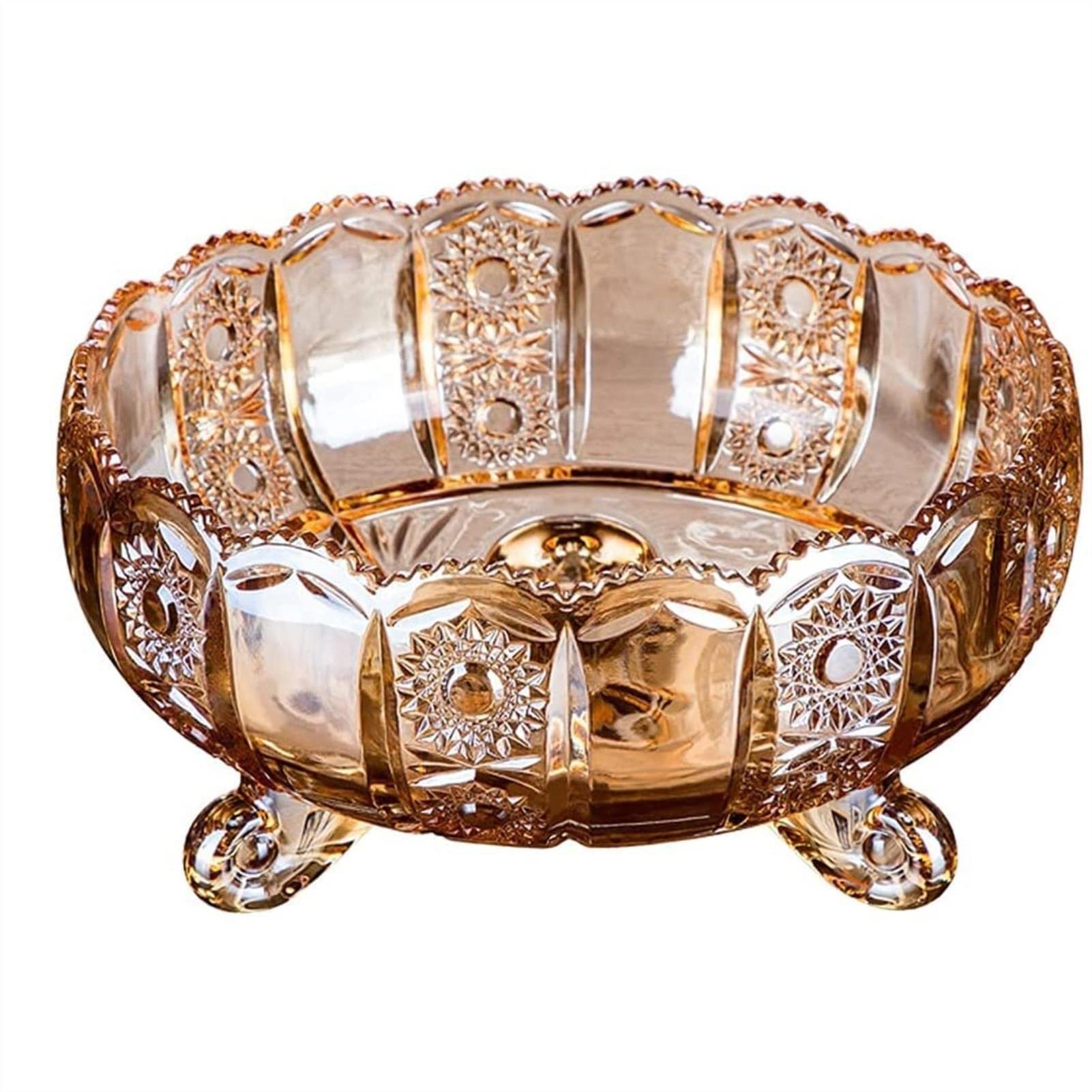 Elegant Crystal Glass Fruit Bowls & Cake Stands - Stylish Table Centerpiece for Snacks, Desserts, and Home Decor | Perfect for Living Room Coffee Table, Party Serving, and Food Display Plates
