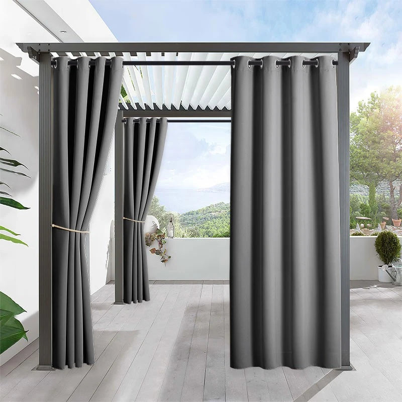 Joan Waterproof Blackout Outdoor Curtains - UV Protection & Noise Reducing Patio Curtains for Deck, Porch, and Backyard Privacy