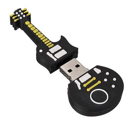 8GB Black Guitar-Shaped USB 2.0 Flash Drive - Portable Memory Stick for Music Lovers, Students & Professionals - Perfect for File Storage, Data Transfer & Gift Giving
