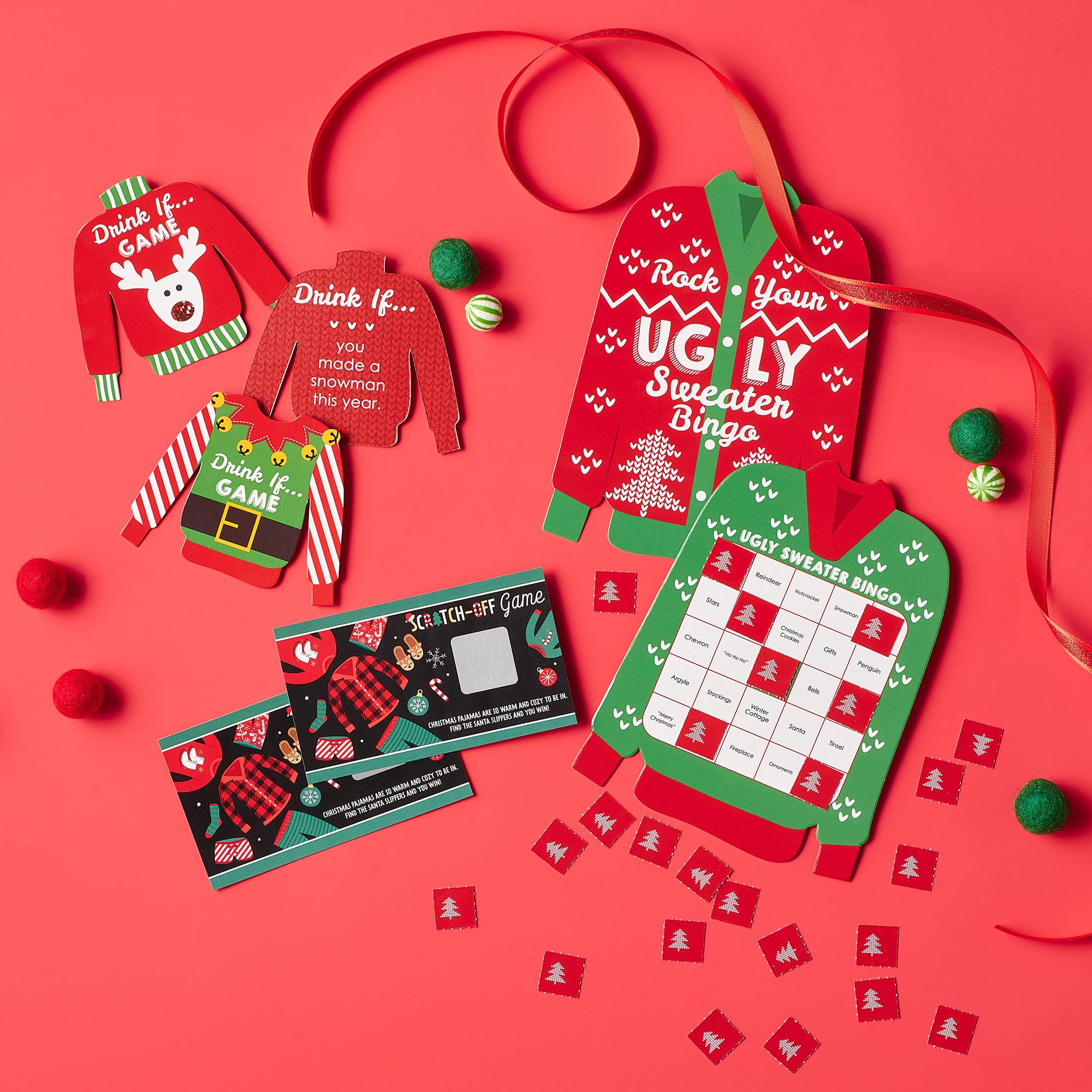 Big Dot of Happiness Christmas Drink If Game - Fun Ugly Sweater Party Card Game for Adults (24 Count) | Perfect for Holiday Gatherings, Office Parties & Family Game Nights