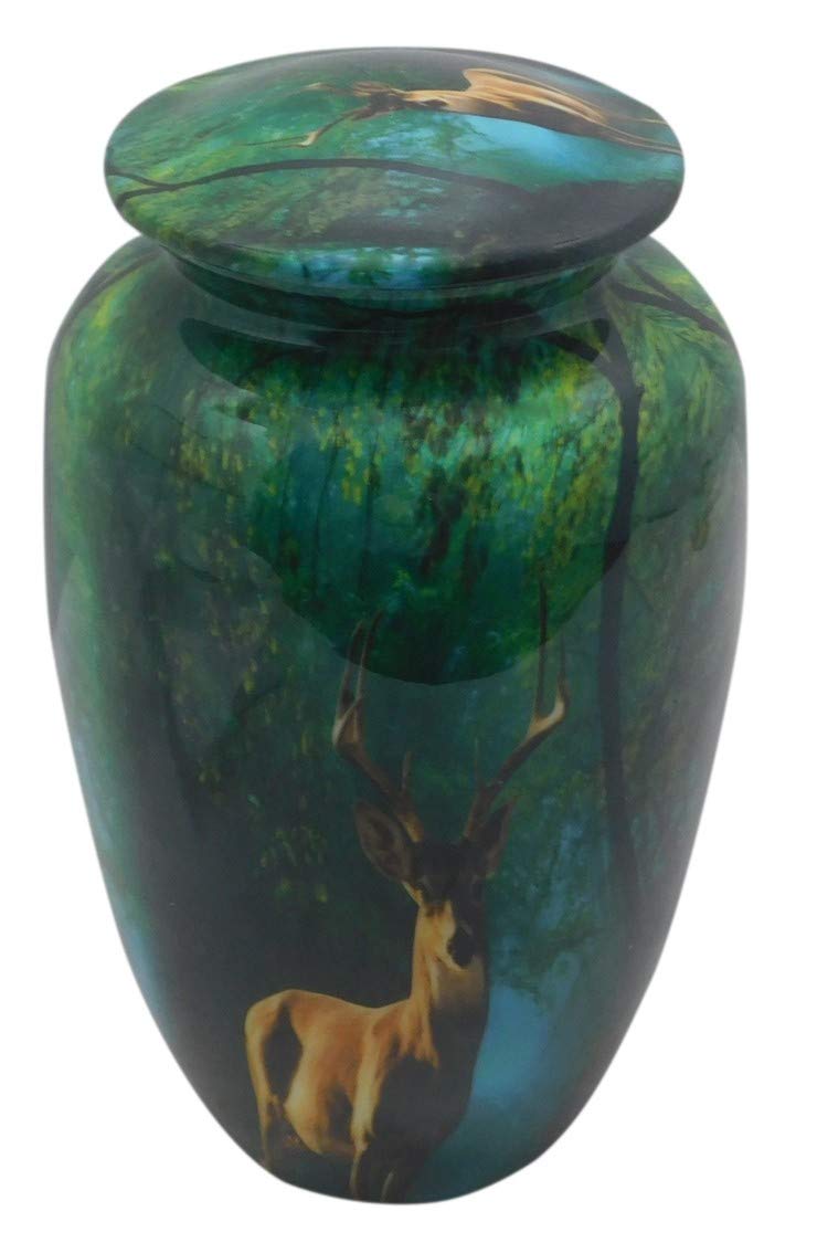 Personalized Large Hunting Cremation Urn for Elk & Deer - Memorial Keepsake with Velvet Bag - Perfect for Hunter's Funeral, Memorial Display & Home Decoration