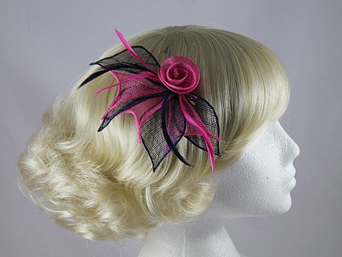 Elegant Aurora Collection Two-Tone Rose Fascinator Hair Clip - Perfect for Weddings, Tea Parties & Special Occasions