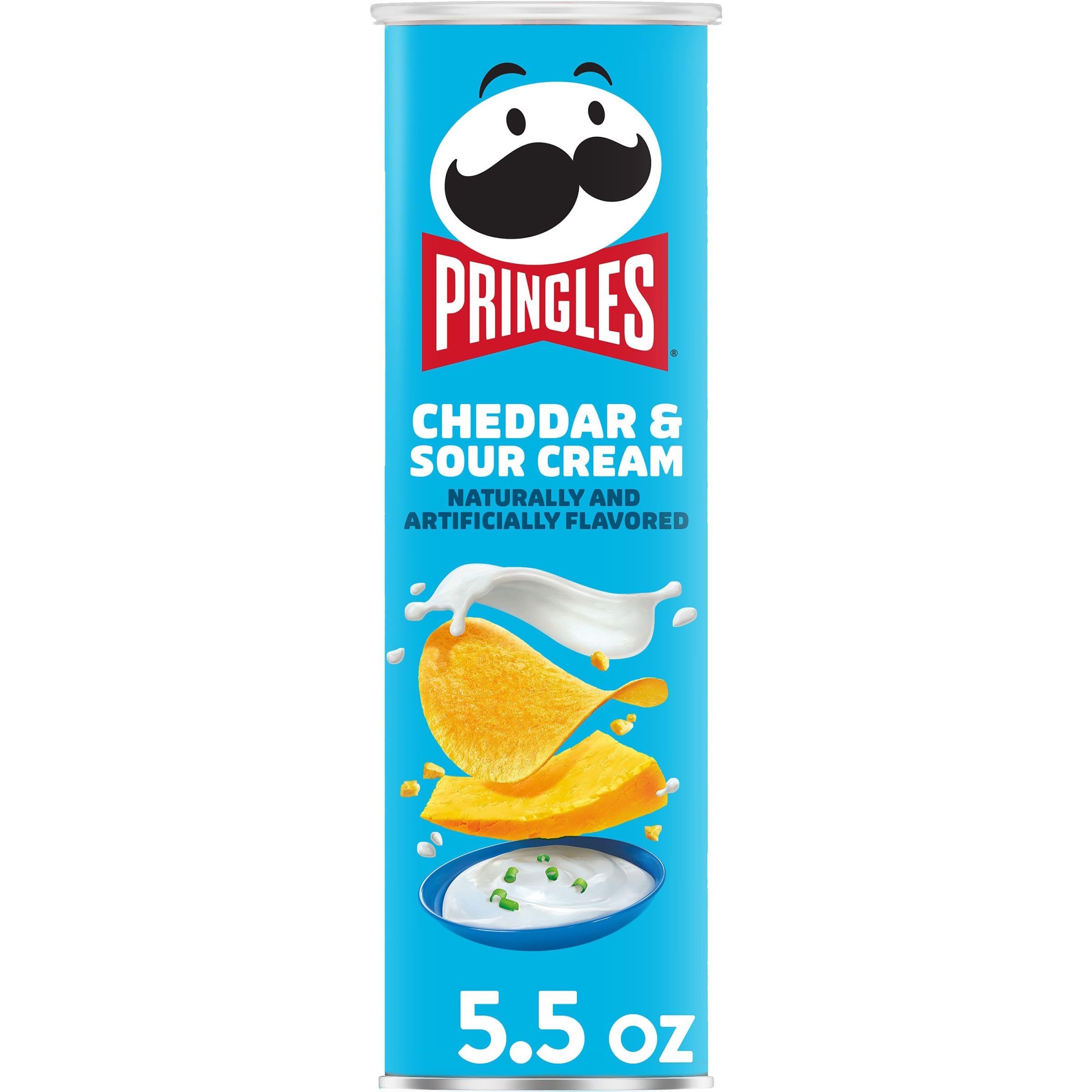 Pringles Cheddar & Sour Cream Potato Crisps - 5.5oz Can, Crunchy Snack for Lunch, Travel & On-The-Go | Perfect for Office, School & Road Trips