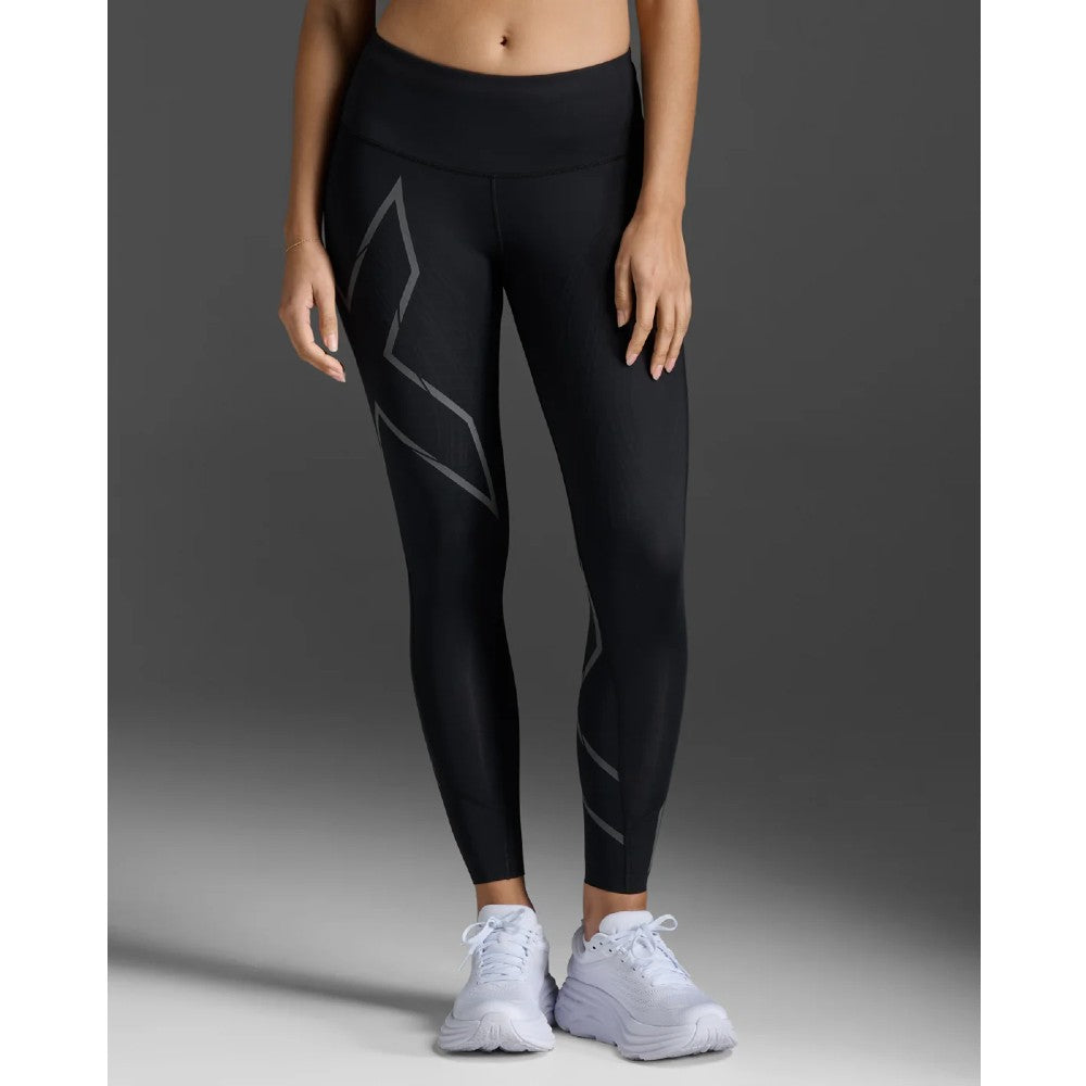 2XU Light Speed Mid Rise Compression Tights for Women - High Performance Workout Leggings for Running, Yoga & Gym Training