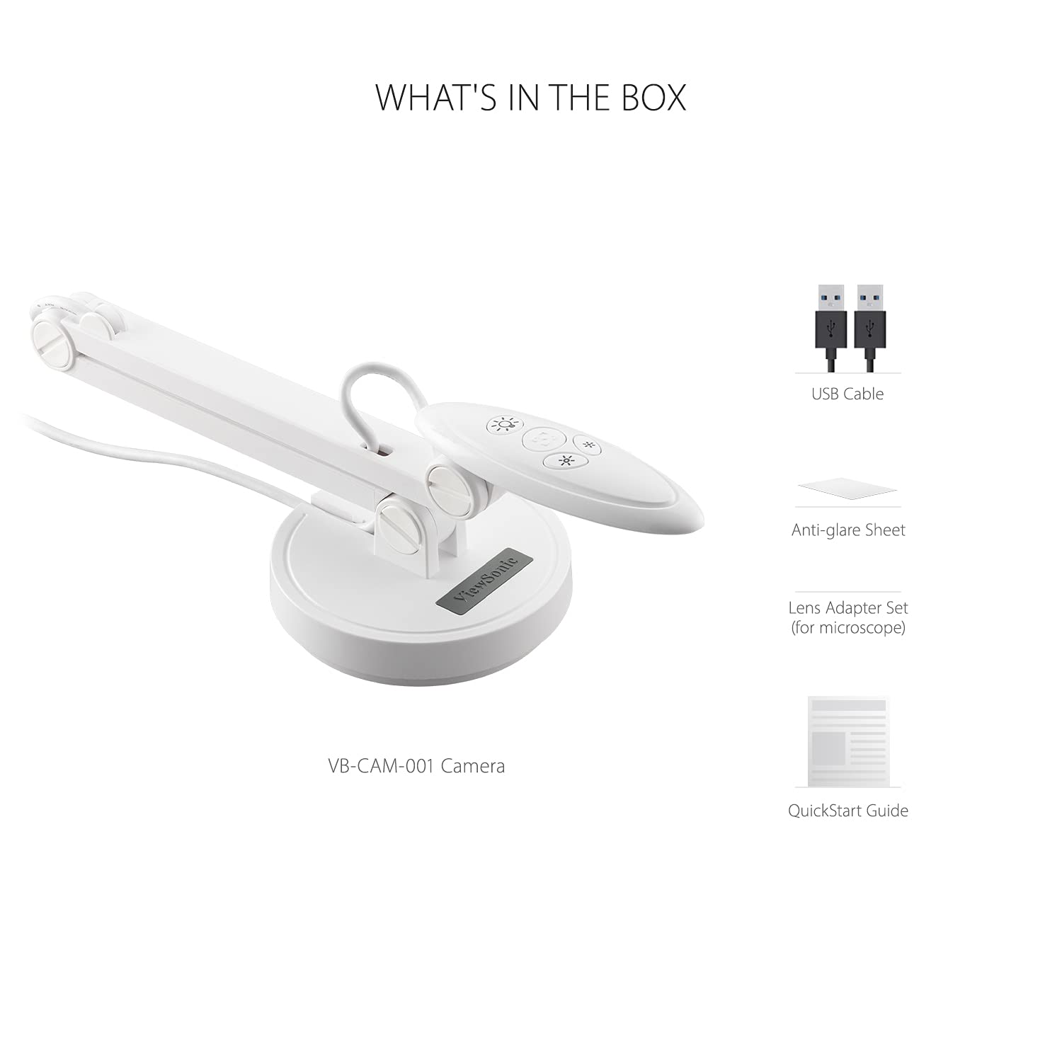 ViewSonic VB-VIS-002 USB Document Camera for Teachers & Remote Learning - High Resolution Webcam for Online Classes, Presentations & Document Scanning