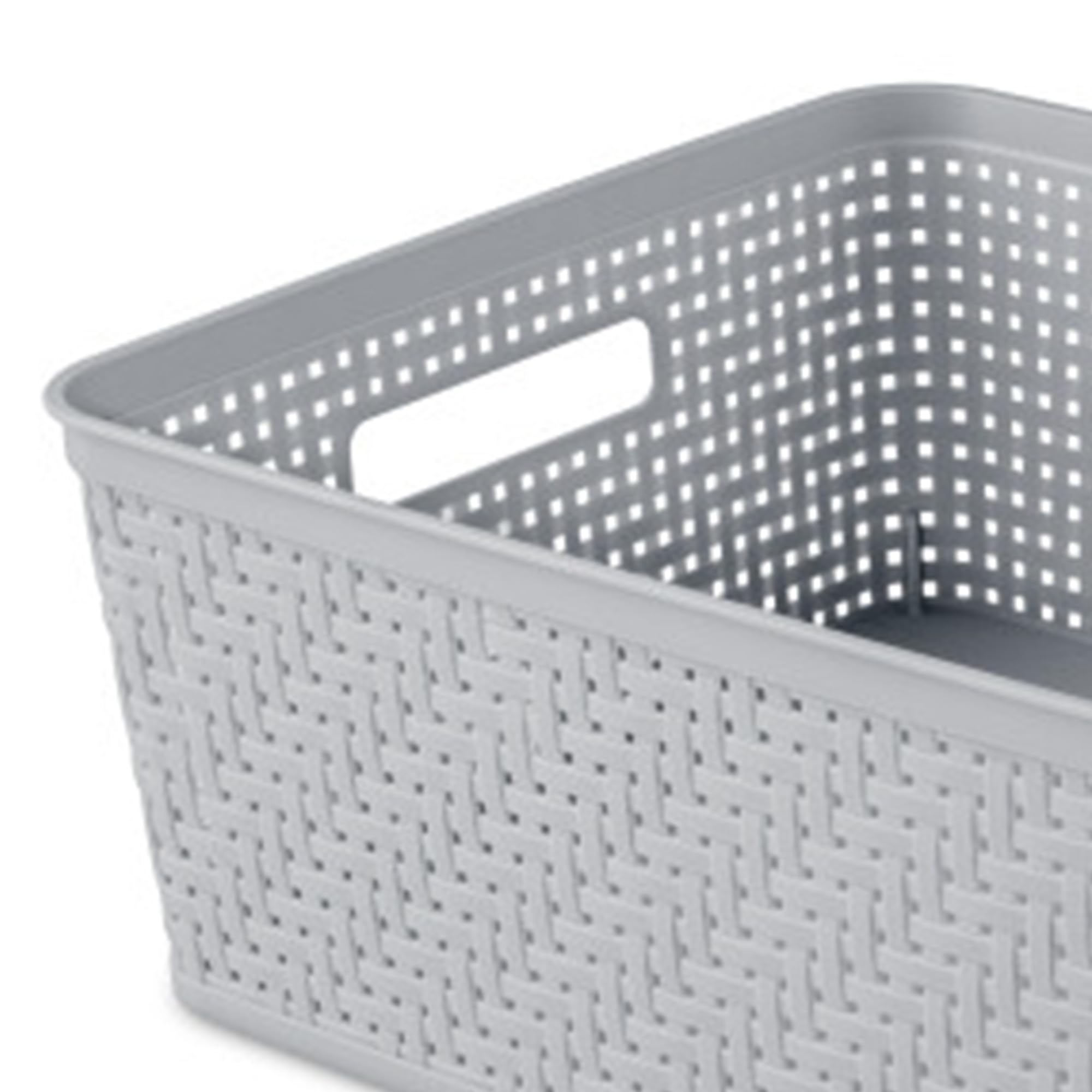 Sterilite 18-Pack Plastic Storage Bins with Lids - Stackable Organizing Containers for Home, Office & Closet - Durable Short Baskets in Cement Gray | Perfect for Toys, Clothes, Pantry & Garage Organization
