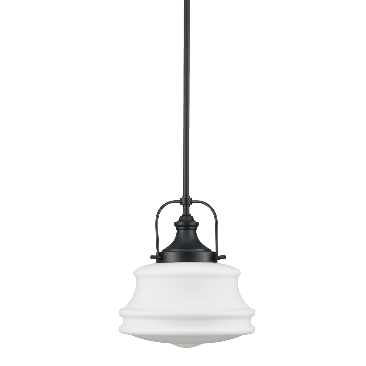 Industrial Black Schoolhouse Pendant Light Fixtures - Adjustable Hanging Light for Kitchen Island, Dining Room & Bar Counter