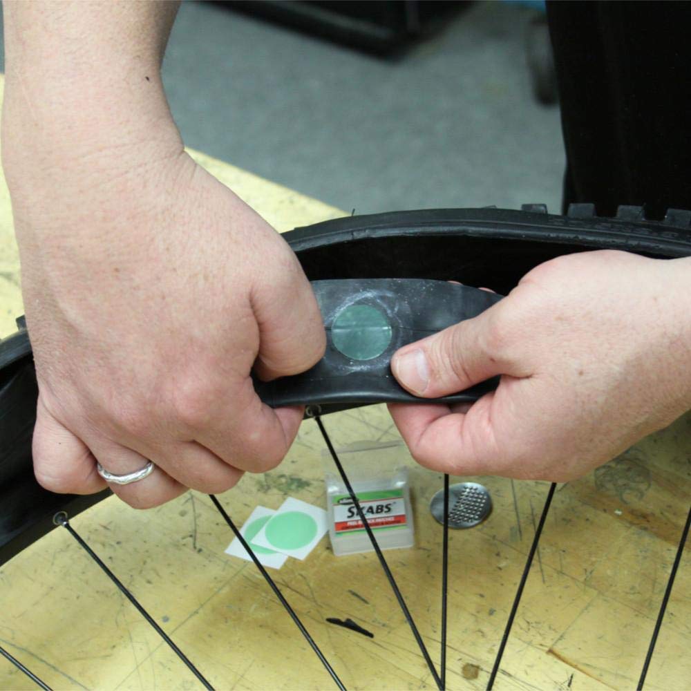 Slime 20483 SKABS Bike Tire Repair Kit - 10 Peel-and-Stick Patches with 3 Tire Levers for Quick Flat Fix | Perfect for Mountain Bikes, Road Bikes & Commuter Bicycles