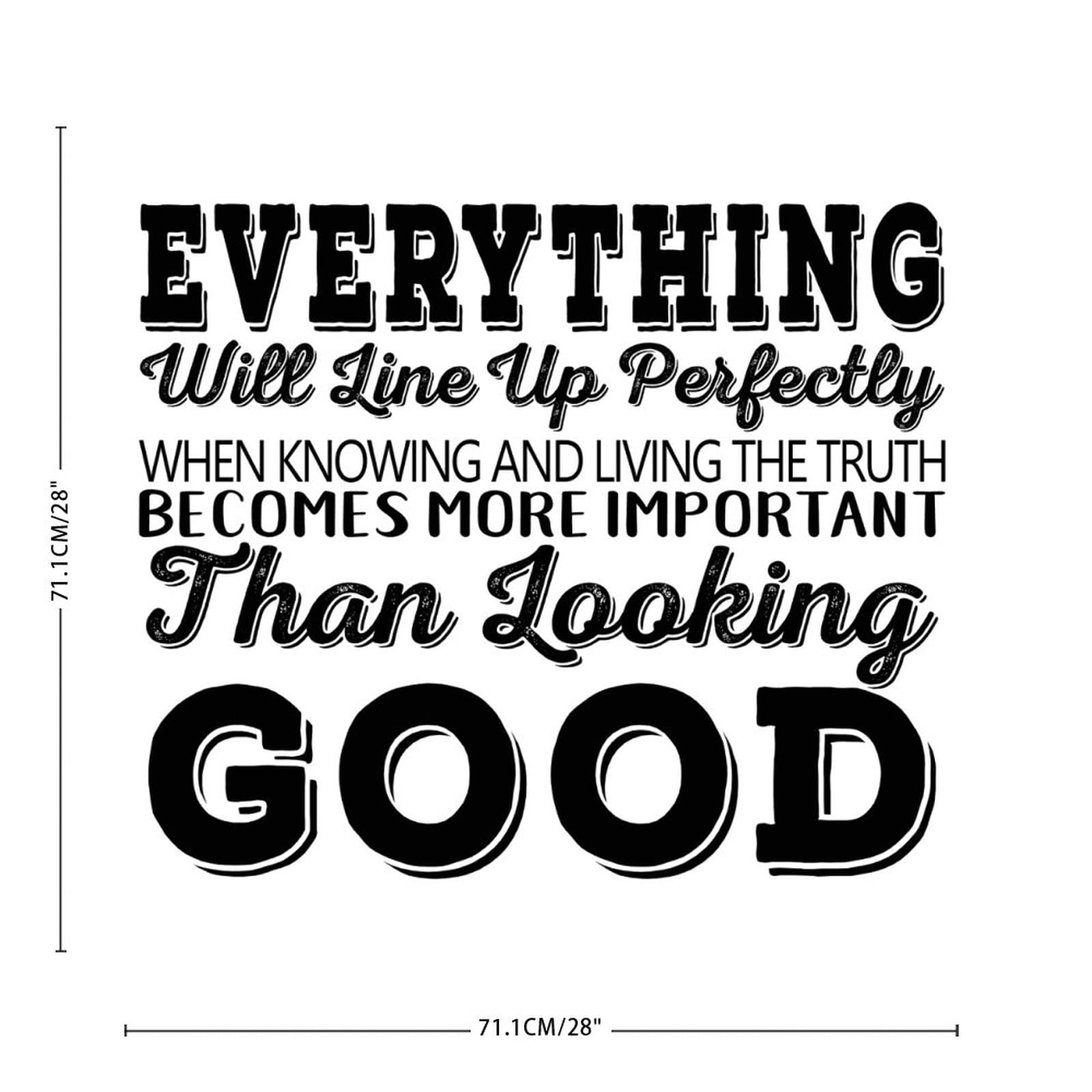 Everything Will Line Up Perfectly Self-Adhesive Vinyl Wall Stickers for Kitchen, Home, Office, School Decor - Easy Peel & Stick Decals for Walls, Tumblers, and More