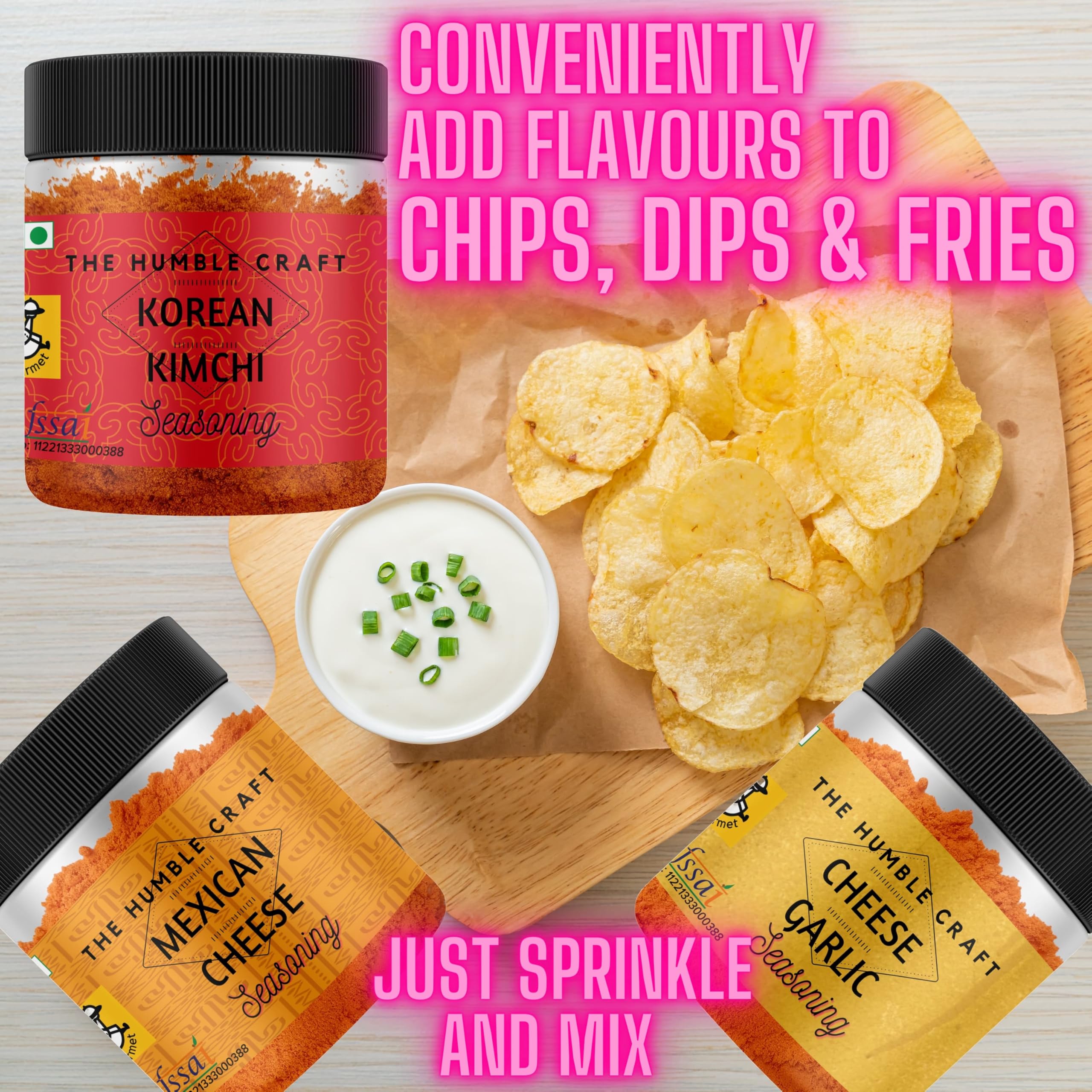 The Humble Craft Korean Kimchi Seasoning Powder - Spicy & Tangy Gochugaru Flavor for Popcorn, Snacks, Noodles, Ramen, Rice Cakes, Broth, Fries & Mayo Dip (100g) - Perfect for Movie Nights, Korean BBQ & Home Cooking