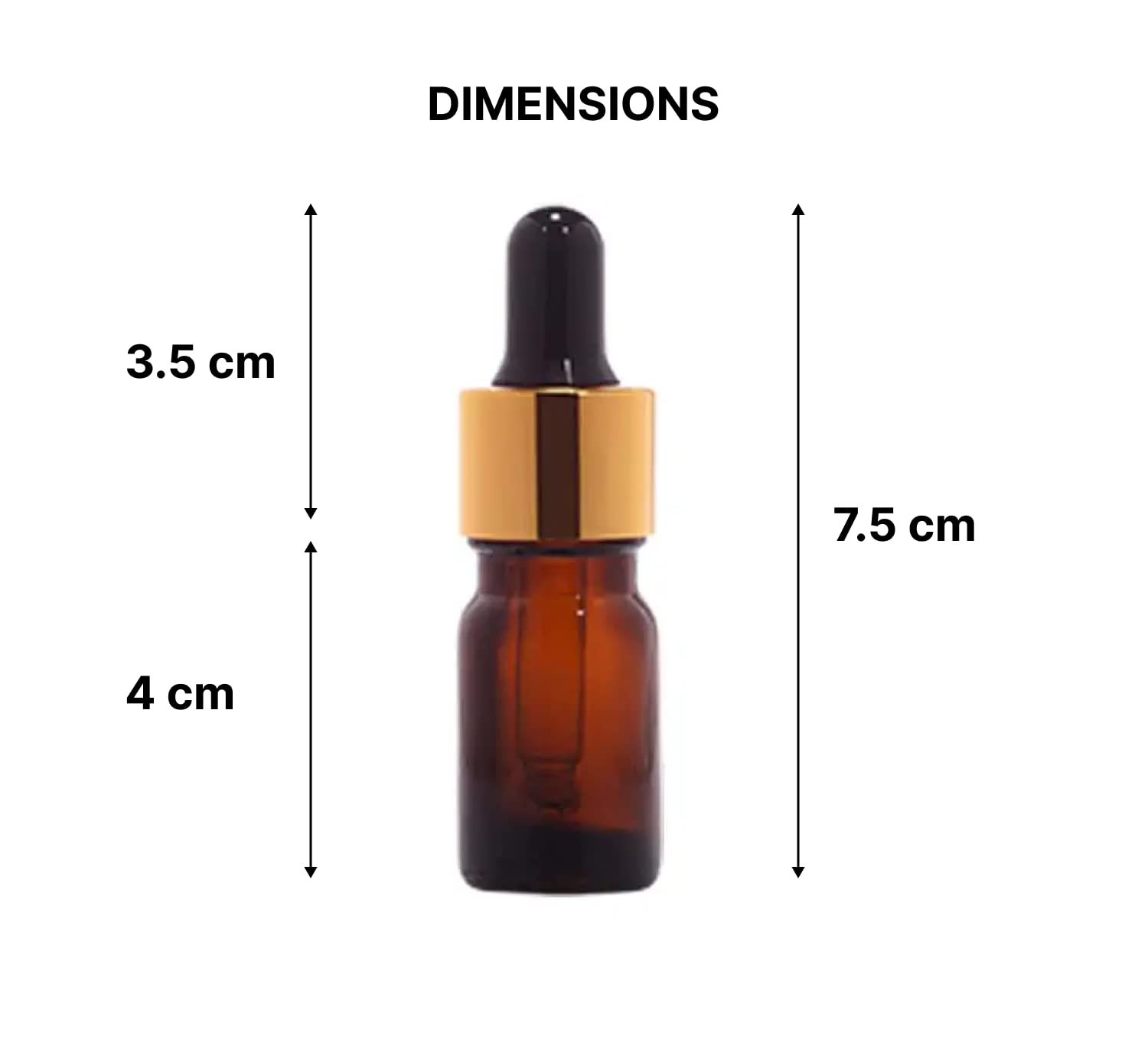5ml Amber Glass Essential Oil Bottles with Golden Dropper Caps - Leak Proof Refillable Serum Bottles for Face Oils & DIY Skincare (Pack of 4) - Perfect for Aromatherapy, Travel & Home Storage