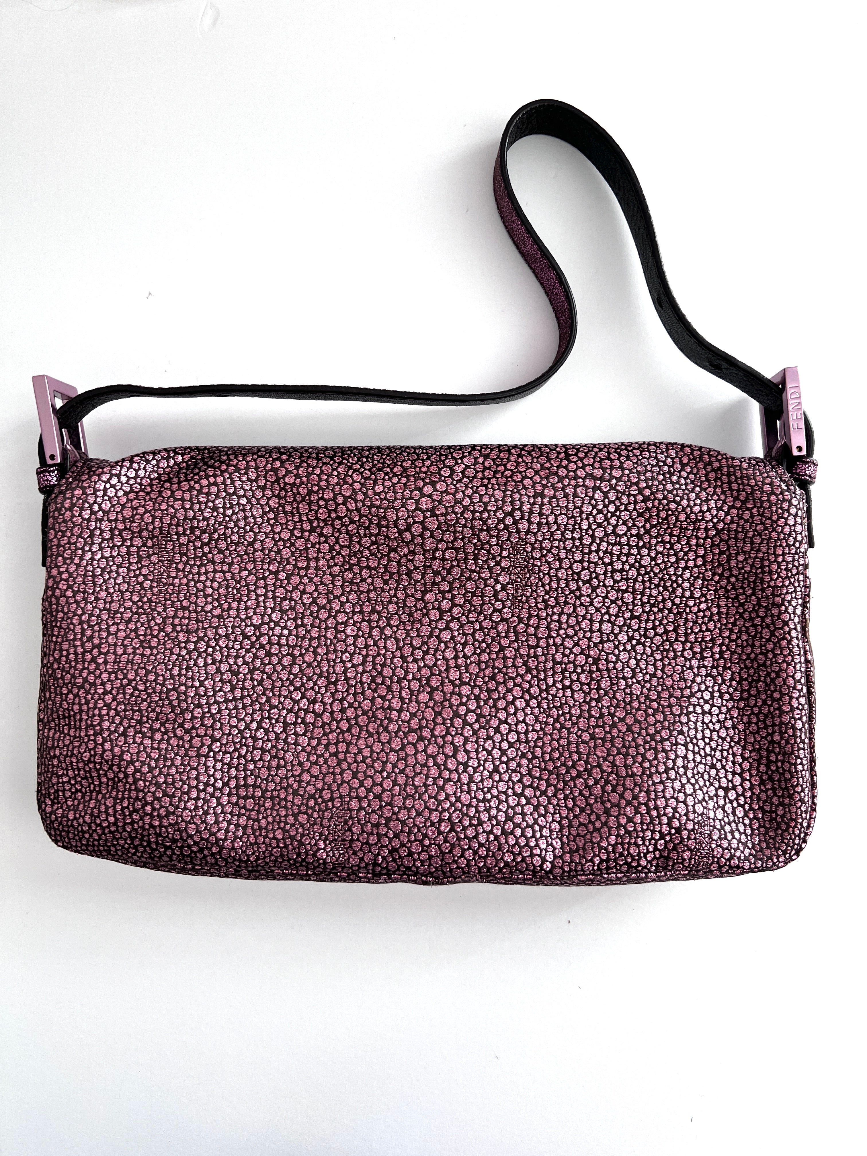 Fendi Purple Metallic Spots Baguette Bag - Luxury Designer Shoulder Bag for Women, Perfect for Parties, Date Nights & Special Occasions