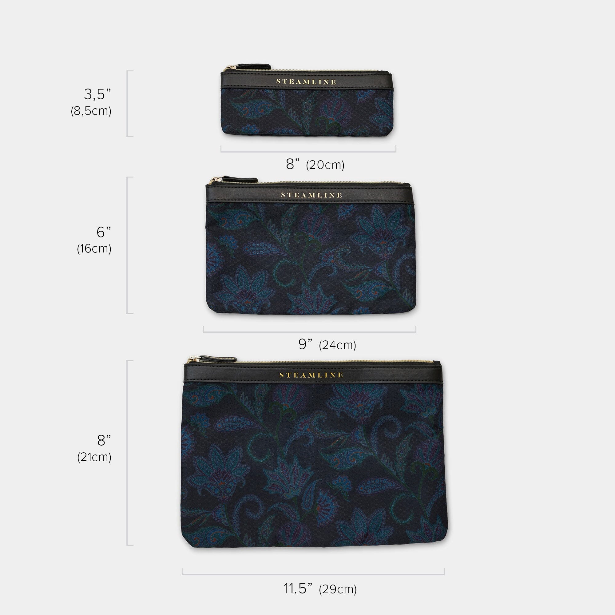 Jacquard Cosmetic Bag Set - Travel Makeup Organizer with Multiple Pockets for Toiletries, Brushes & Accessories | Perfect for Vacation, Gym & Daily Use