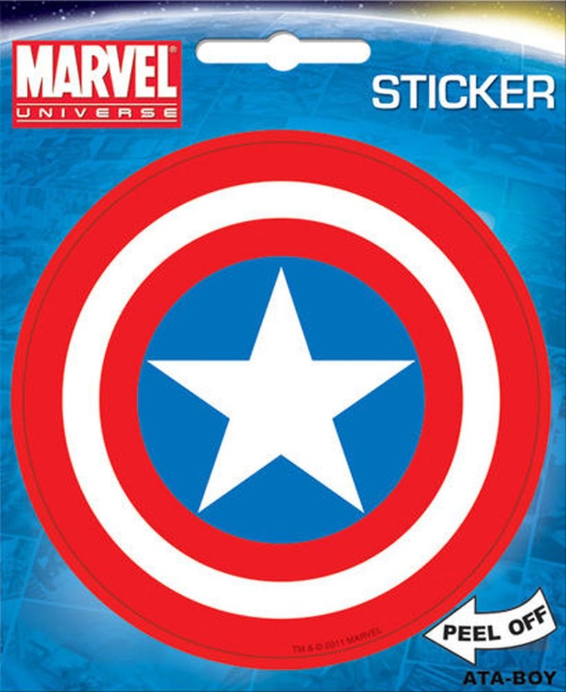 Marvel Comics Captain America Shield 4-Inch Full Color Sticker - Perfect for Laptops, Water Bottles, Notebooks & Collectibles | Officially Licensed Ata-Boy Stickers
