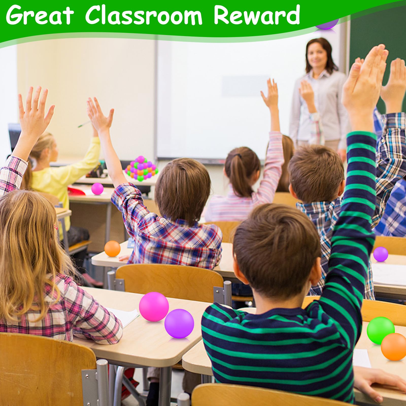 24 Pack Stress Relief Balls for Kids & Adults - Stretchy Fidget Sensory Toys for Anxiety Relief, Classroom Prizes, Party Favors - Perfect for Office, School, Home & Travel Stress Management