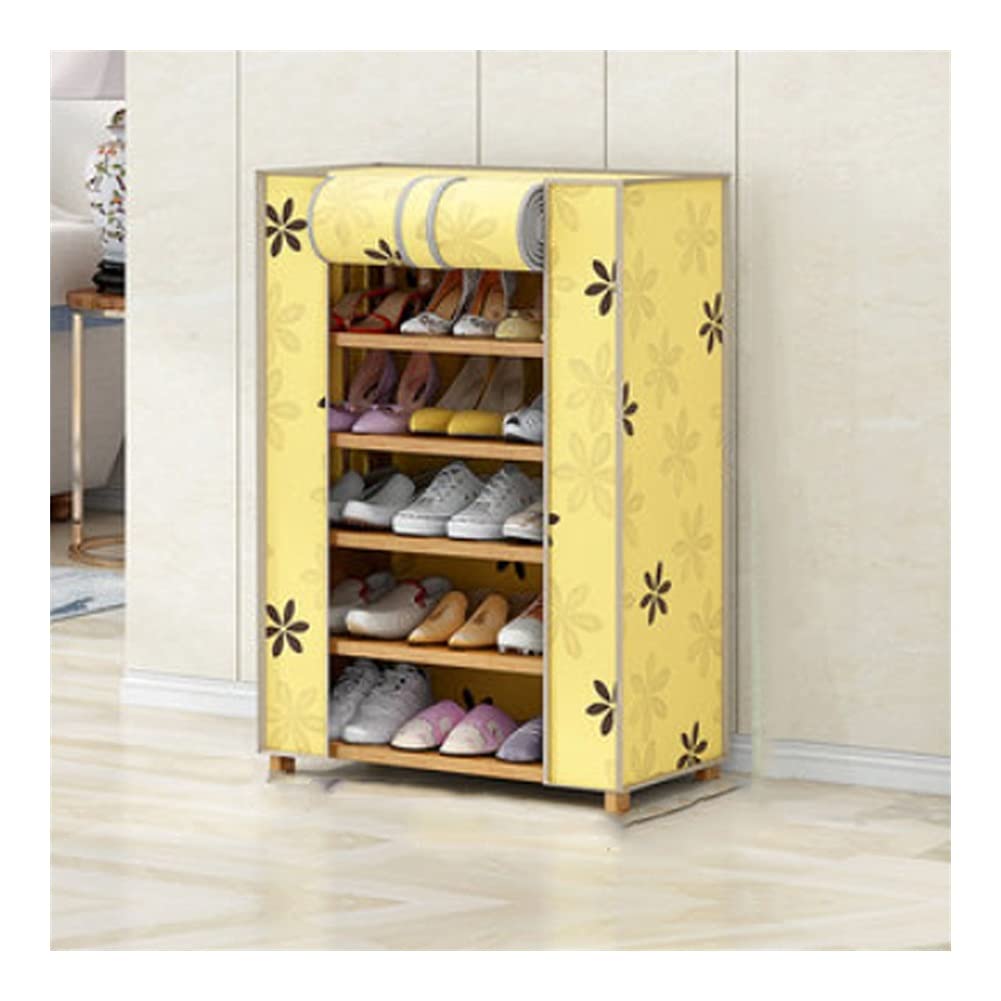 AVEO 6-Tier Bamboo Shoe Rack with Dust Cover - Large Capacity Shoe Organizer (50 x 26 x 94cm) for Entryway, Closet & Bedroom Storage - Multiple Colors & Sizes Available