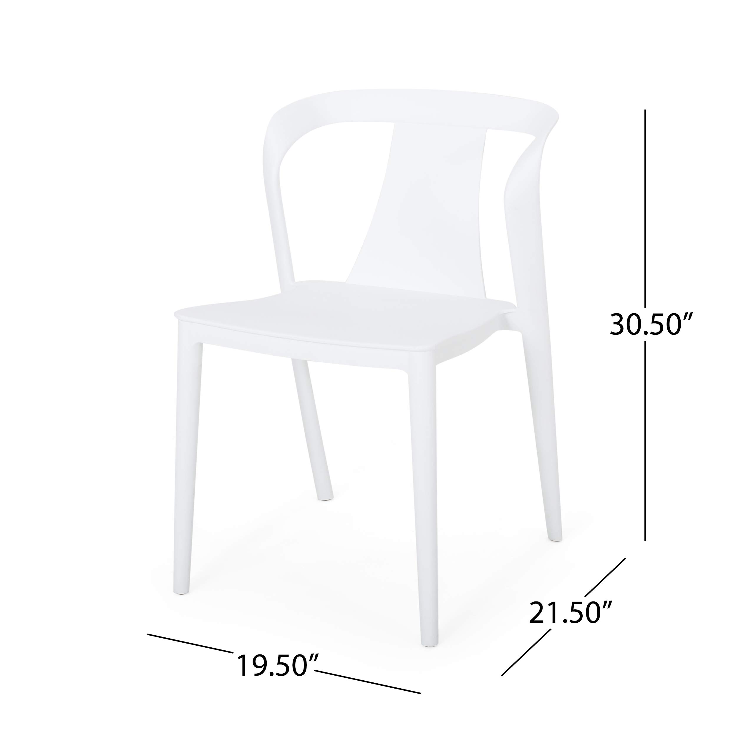 Christopher Knight Home Ianthe Outdoor Dining Chairs (Set of 2) - White Patio Furniture for Garden, Poolside, Backyard & Restaurant Use