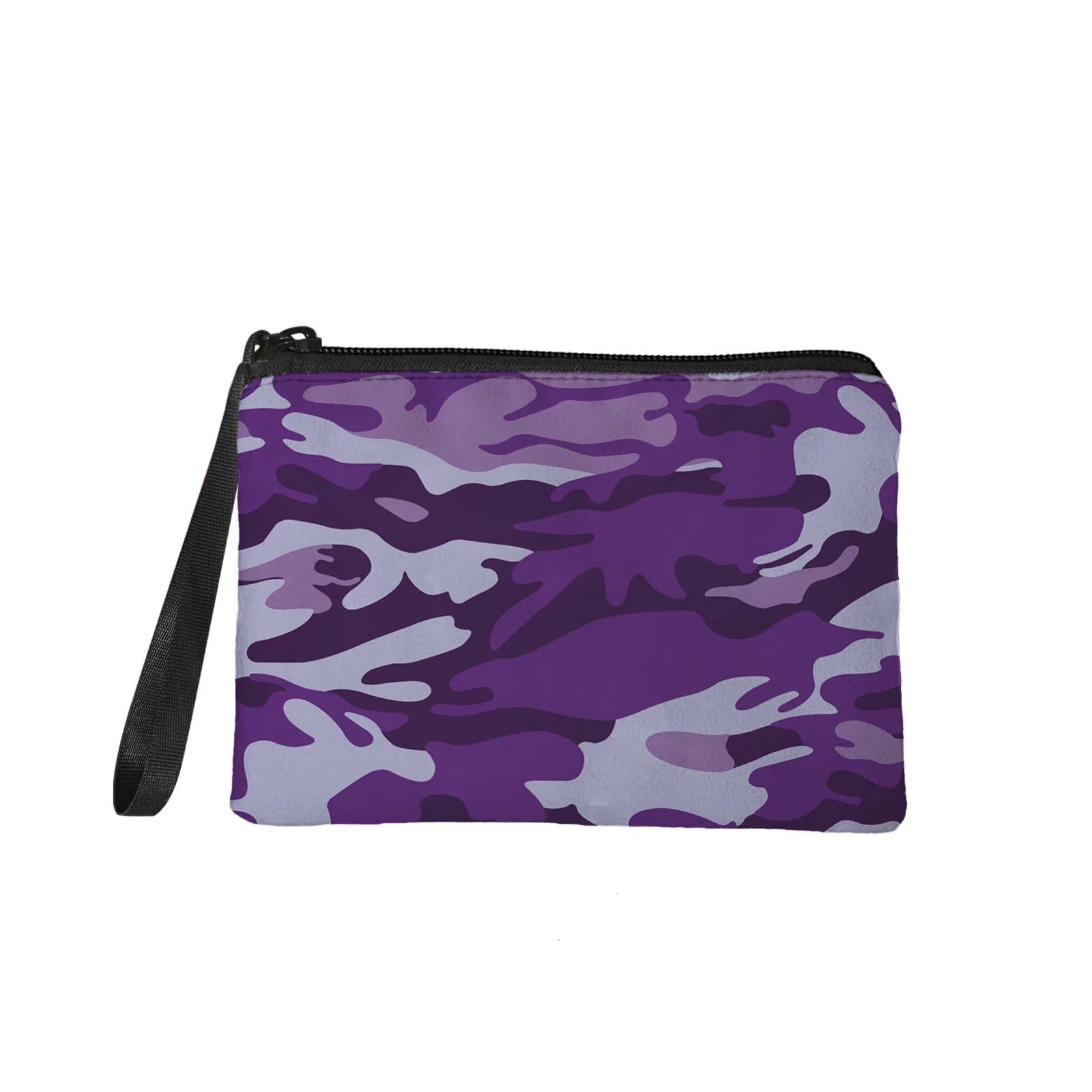 Forchrinse Purple Camo Zipper Makeup Bag for Women & Men - Waterproof Travel Cosmetic Pouch, Toiletry Organizer & Wristlet Storage Case | Perfect for Gym, Travel, Camping & Daily Essentials Organization