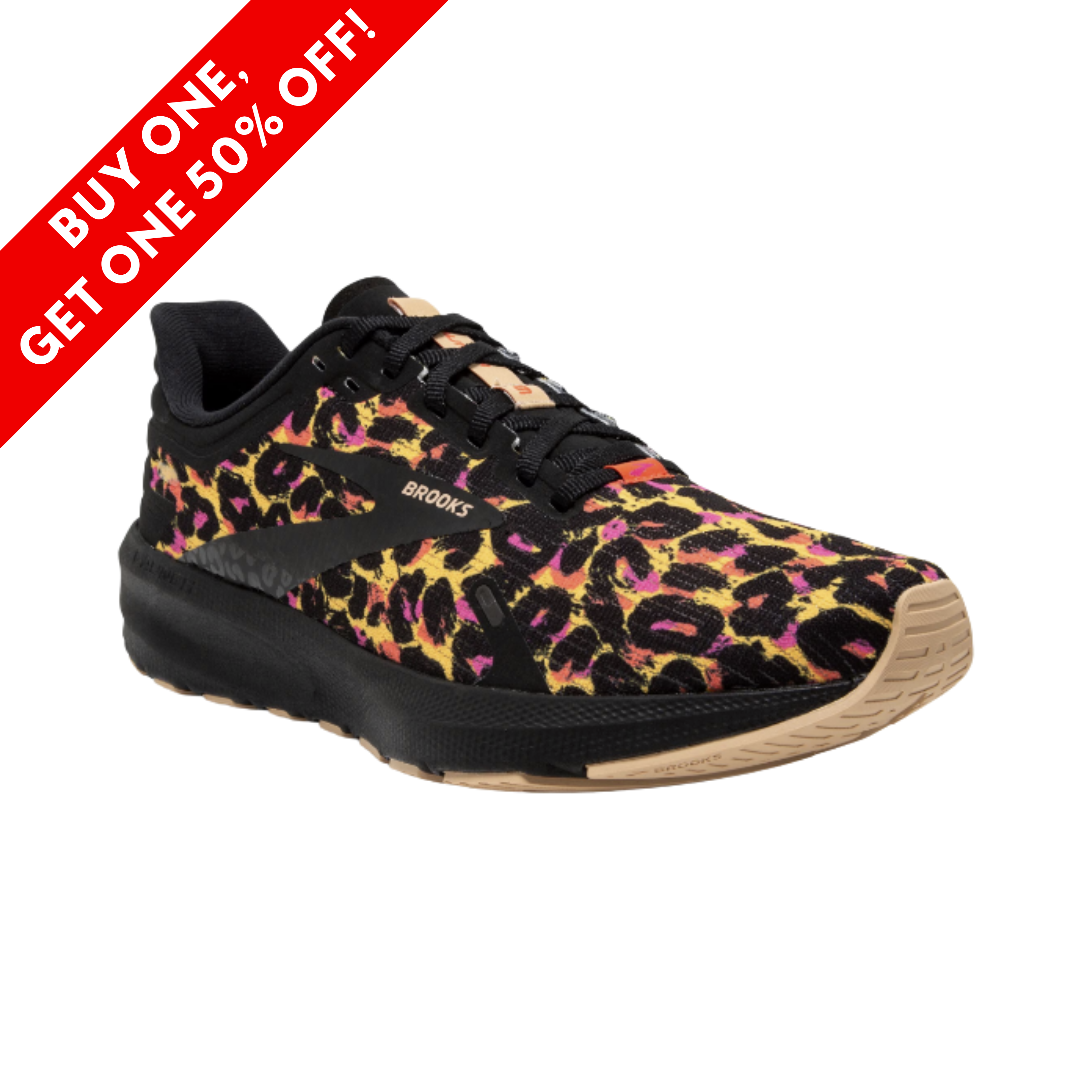 Women's Running Shoes Launch 9 - Lightweight Citrus Coral Black Sneakers for Jogging & Training (B Width) - Perfect for Gym, Trail & Daily Workouts