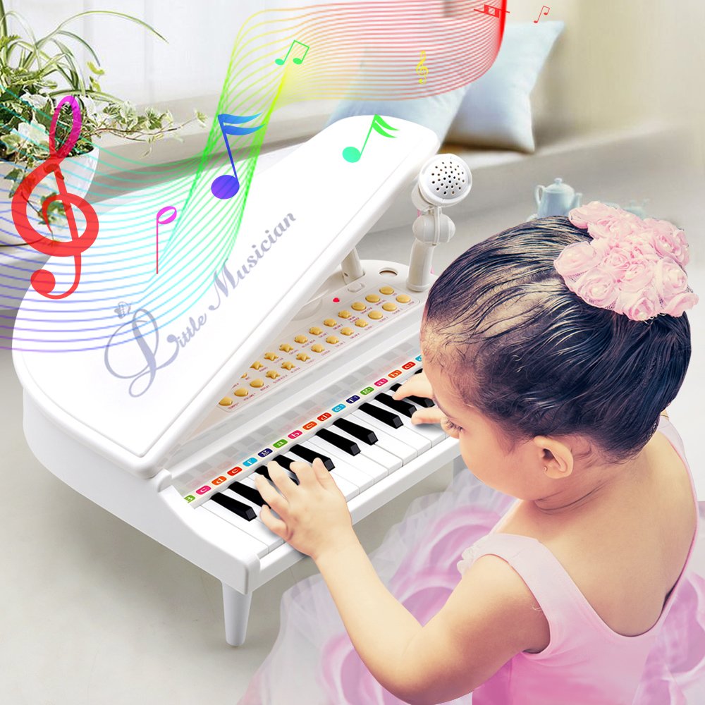 31-Key Kids Piano Keyboard Toy - Portable Electronic Piano for Toddlers & Beginners Ages 3-4 | White Musical Learning Toy | Perfect Birthday Gift for Boys & Girls | Home Play, Early Music Education, Preschool Learning