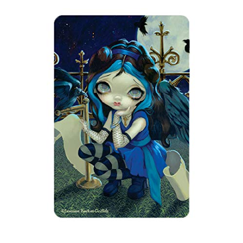 Gothic Fairy Tale 'Quoth The Raven Nevermore' Wood Magnet by Jasmine Becket-Griffith - Laser-Cut, UV-Coated Decorative Fridge Magnet (1236-LM) - Perfect for Home Office, Gothic Decor & Poetry Lovers