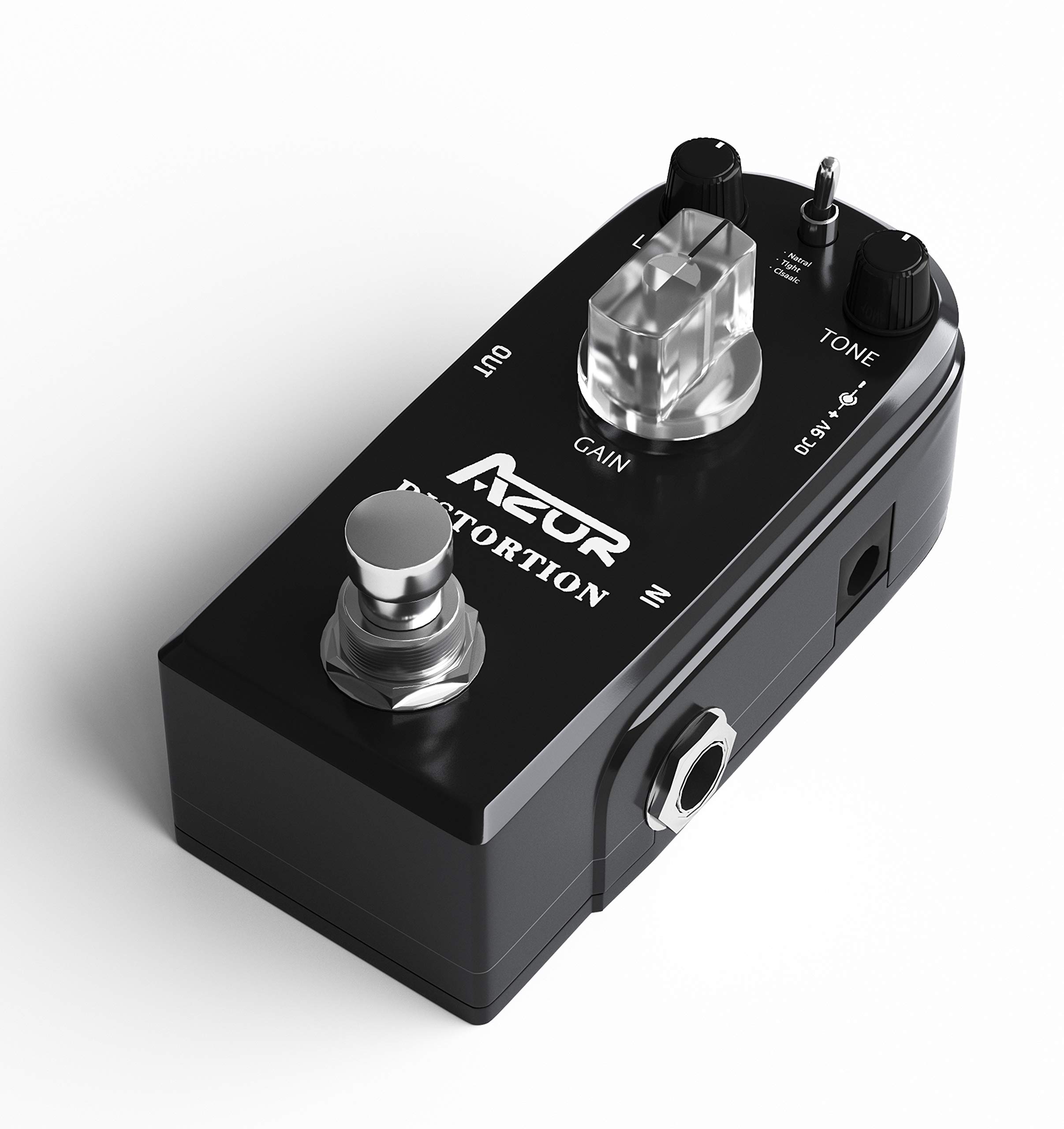 AZOR Distortion Guitar Pedal Effect with Right Angle Patch Cables - Professional Guitar Effects Pedal for Rock, Metal & Blues - Perfect for Live Performances & Studio Recording