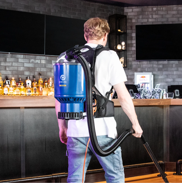 Pacvac Superpro Commercial Backpack Vacuum Cleaner with Free Service Kit - Lightweight & Powerful for Office, Hotel, and School Cleaning