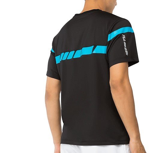 Fila Men's Platinum Colorblocked Crew Neck T-Shirt - Comfortable Casual Shirt for Workout, Gym, and Everyday Wear