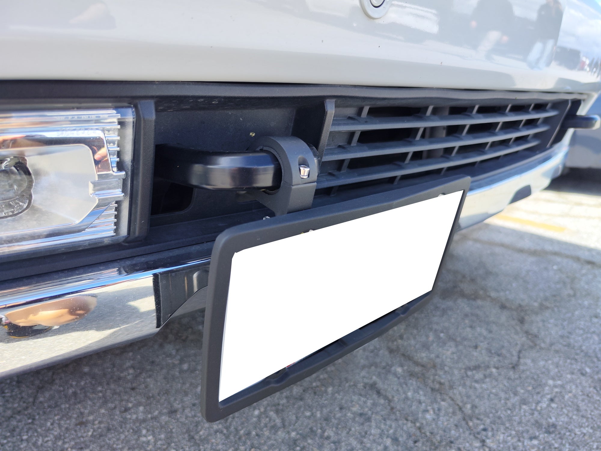 2022+ Rivian R1T R1S Front Tow Hook License Plate Relocation Bracket Kit - Off-Road Accessory for Adventure Vehicles & Trail Riding