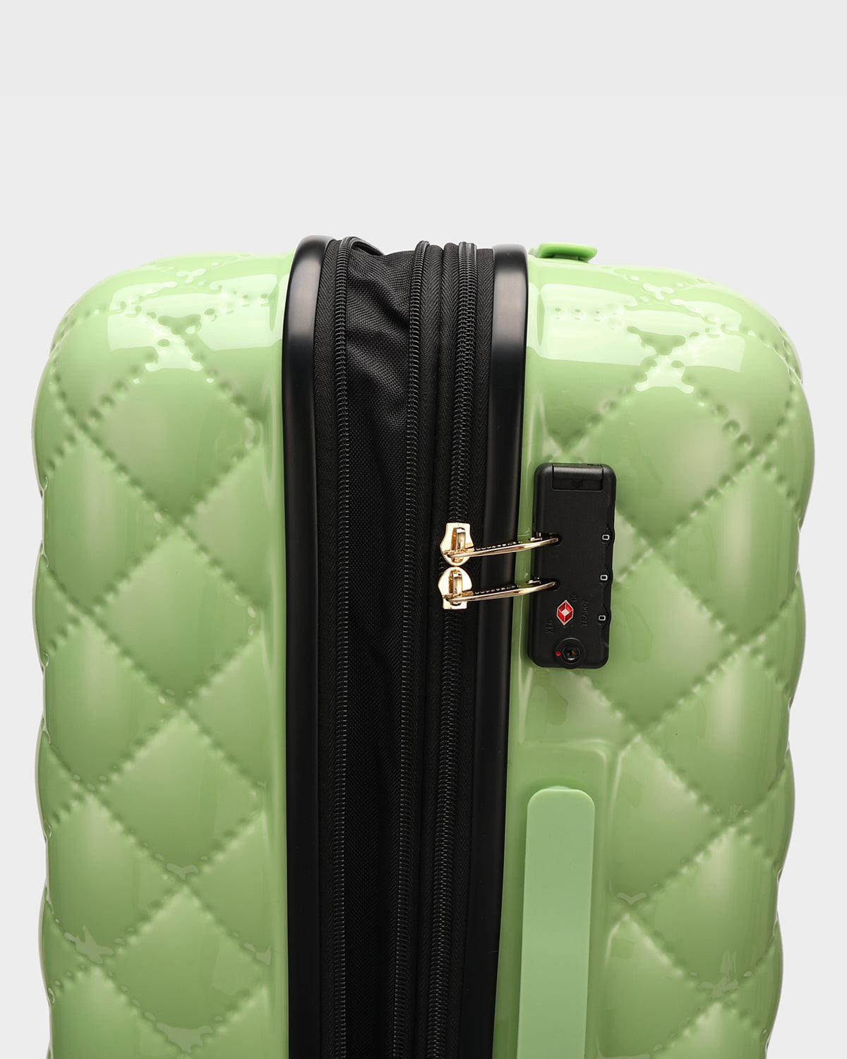 Premium Diamond 3-Piece Hardshell Luggage Set in Crystal Green - Lightweight Spinner Suitcase for Travel, Vacation & Business Trips (Carry-On, Medium & Large)