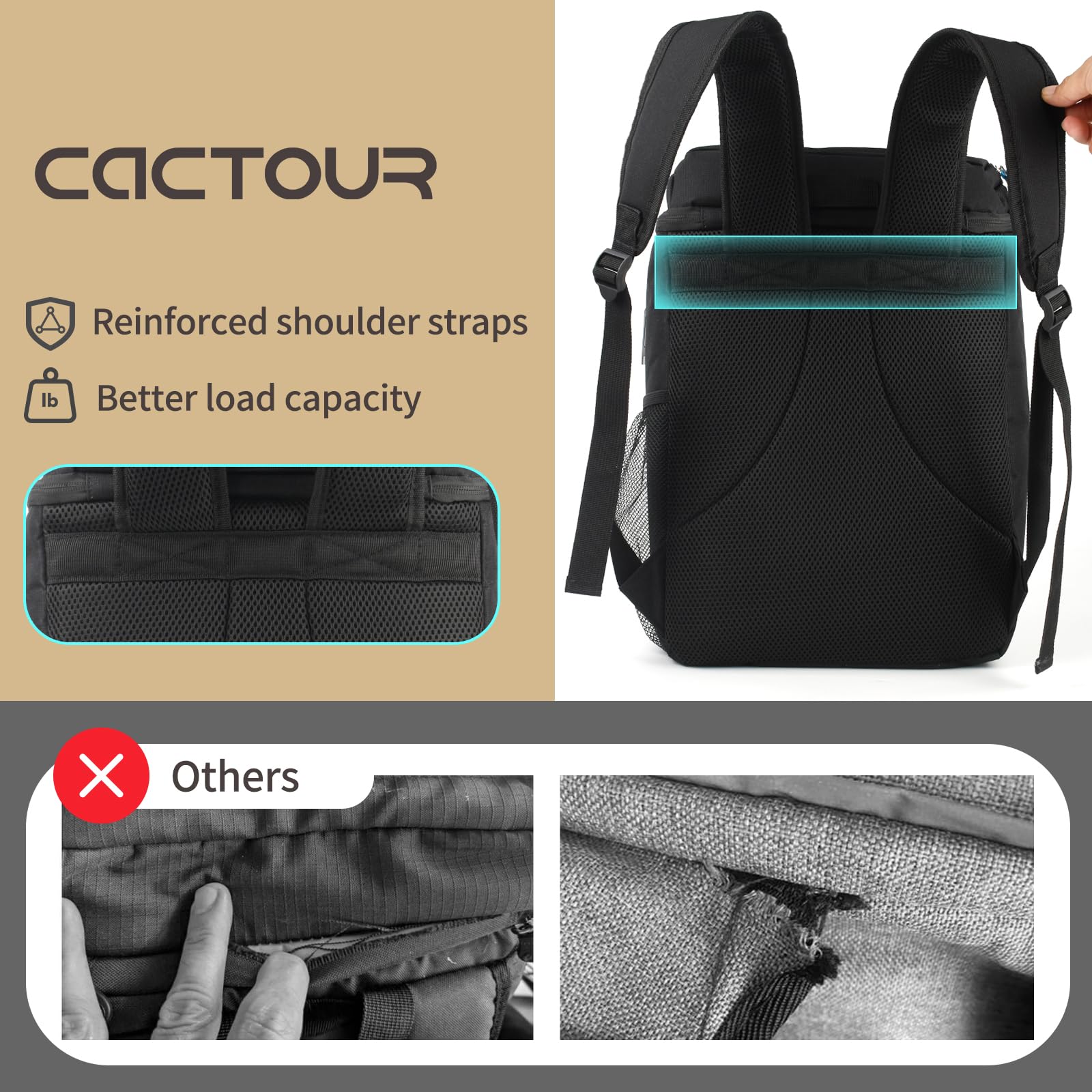 **Insulated 36 Can Backpack Cooler - Leak Proof, Lightweight & Portable Cooler Backpack for Men & Women (Black) - Perfect for Camping, Picnics & Beach Trips**