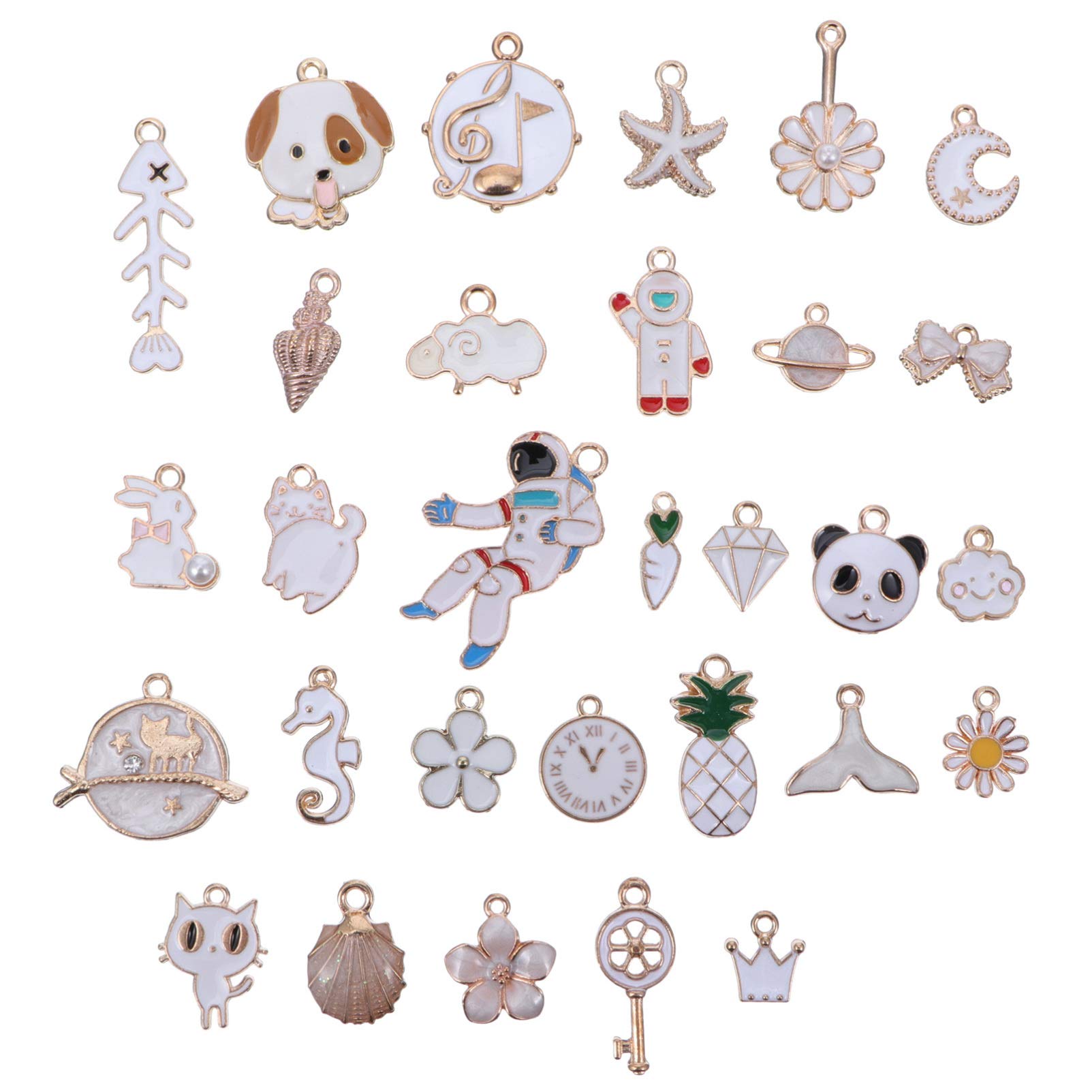 SOIMISS 31pcs Handmade Animal Enamel Charm Alloy Jewelry Making Kit - DIY Astronaut Pendant Beads for Necklace, Bracelet, Earring & Christmas Decor | Perfect for Gift Giving, Party Favors & Craft Projects