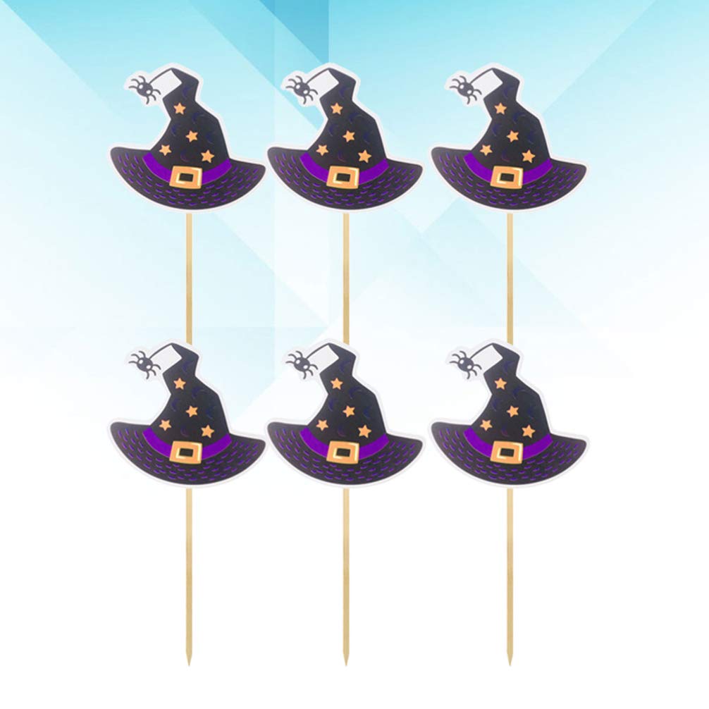 24-Piece Halloween Cupcake Toppers Set - Witch Hat Cake Decorations for Halloween Party Supplies | Perfect for Cupcakes, Cakes & Dessert Table Displays