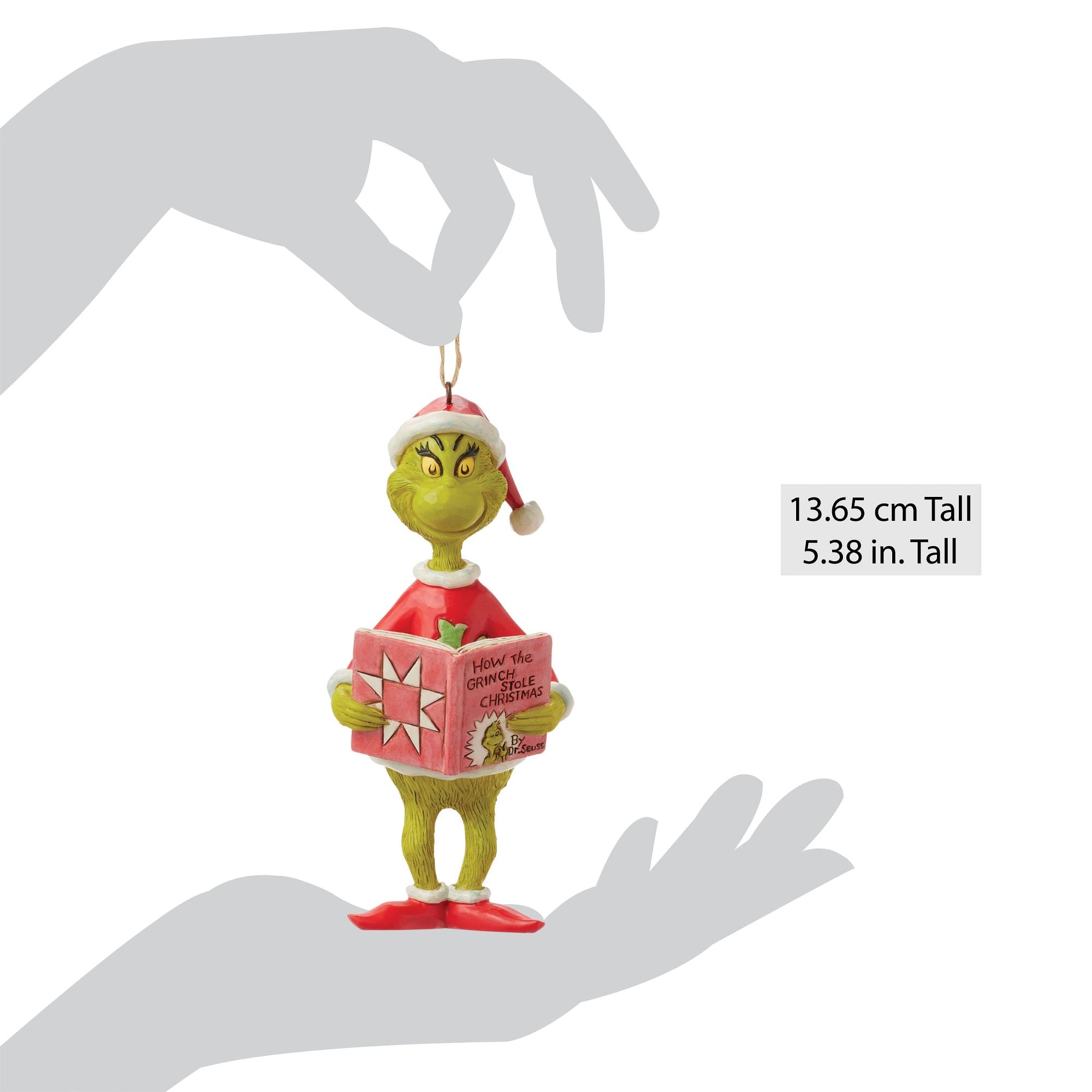 Grinch with Book Christmas Ornament - Perfect for Holiday Tree Decor, Gift Giving & Festive Home Decor