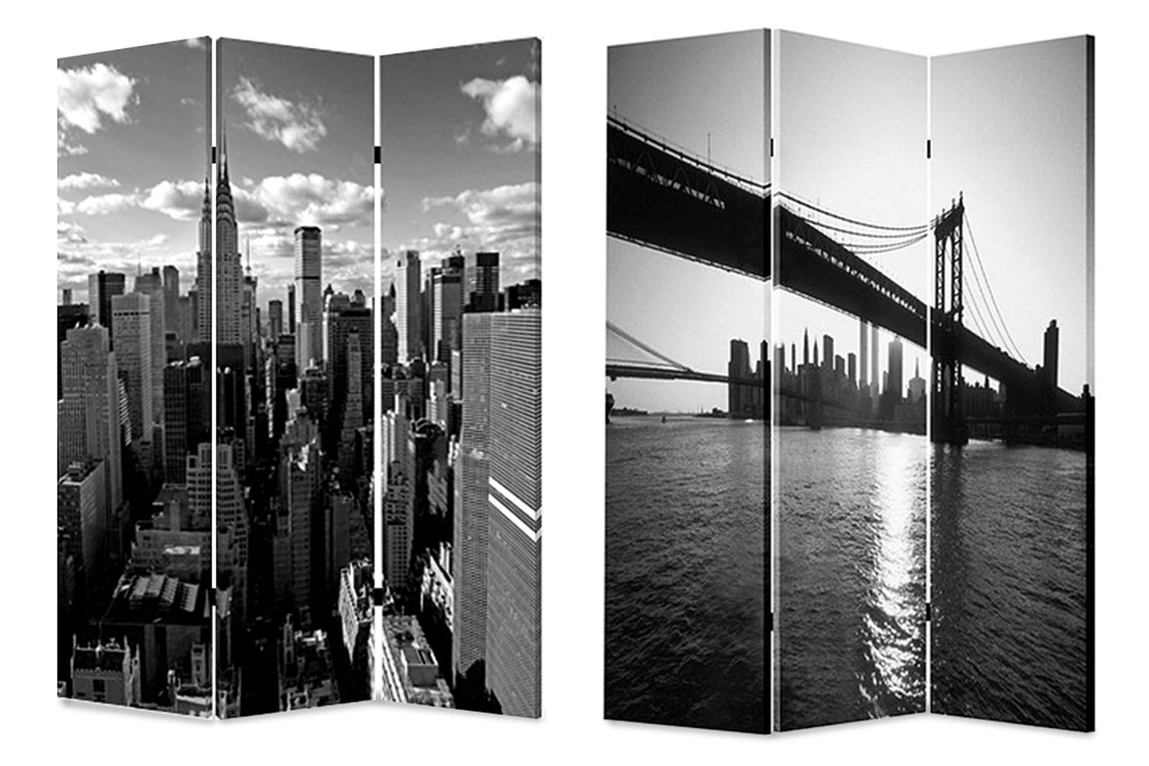 New York Skyline Room Divider - 6 Panel Folding Privacy Screen with Urban Cityscape Design for Home & Office Decor | Perfect for Room Separation, Event Backdrop, and Photo Booth Background